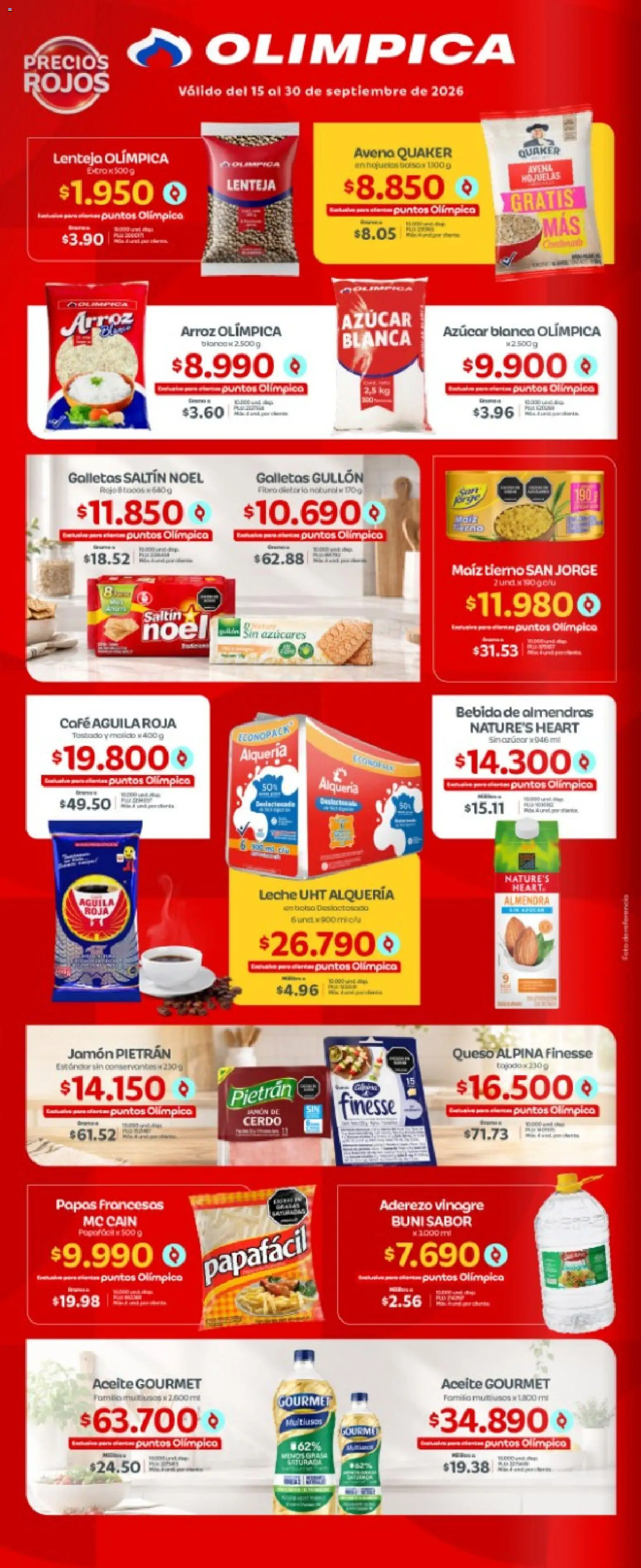 Olímpica revista - valida desde el 15/09/2026 | Página: 2 | Productos: Arroz, Galletas, Vinagre, Café