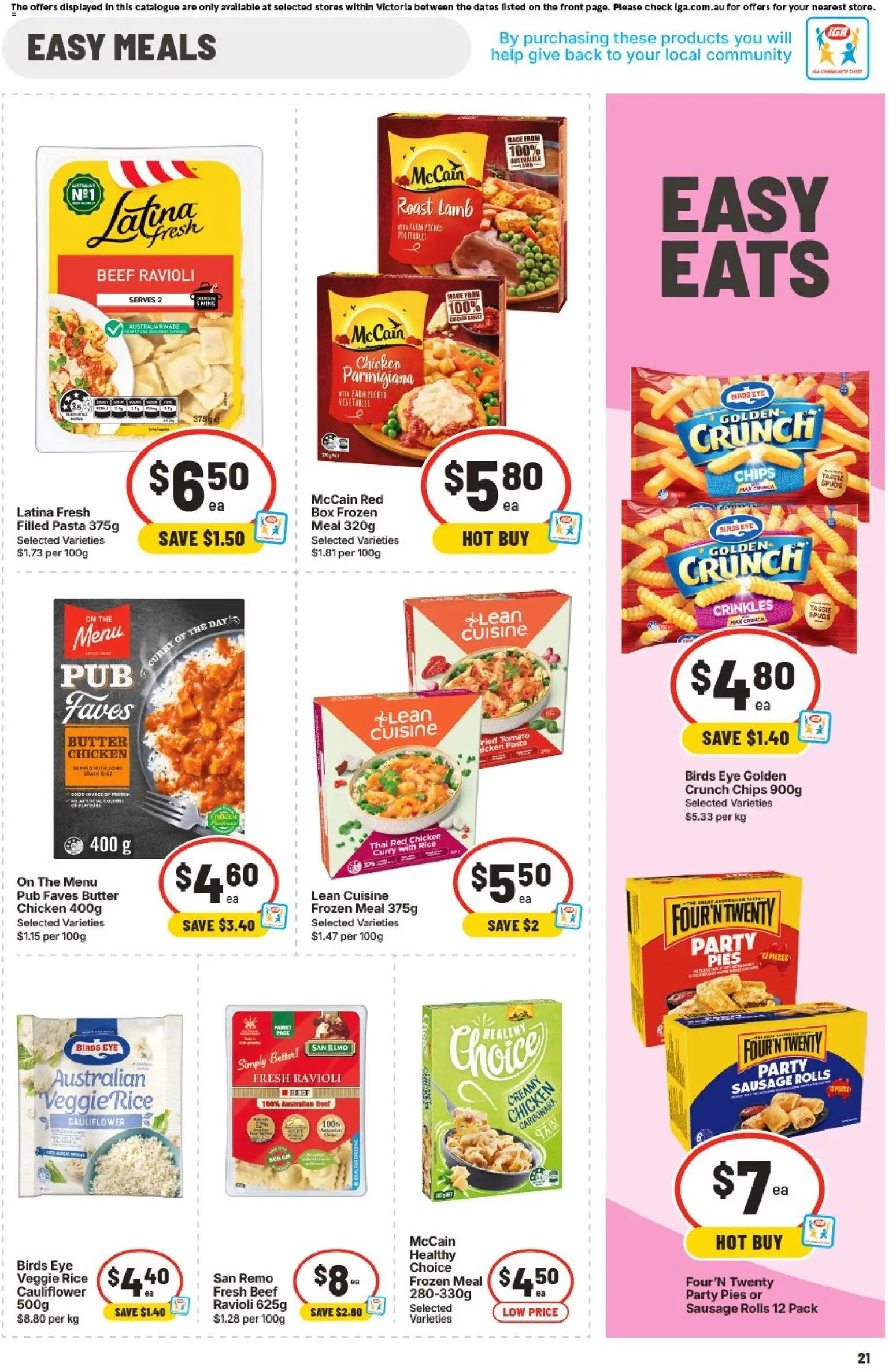 IGA catalogue - valid from 05/08/2026 | Page: 22 | Products: Chicken, Lamb, Beef, Pasta