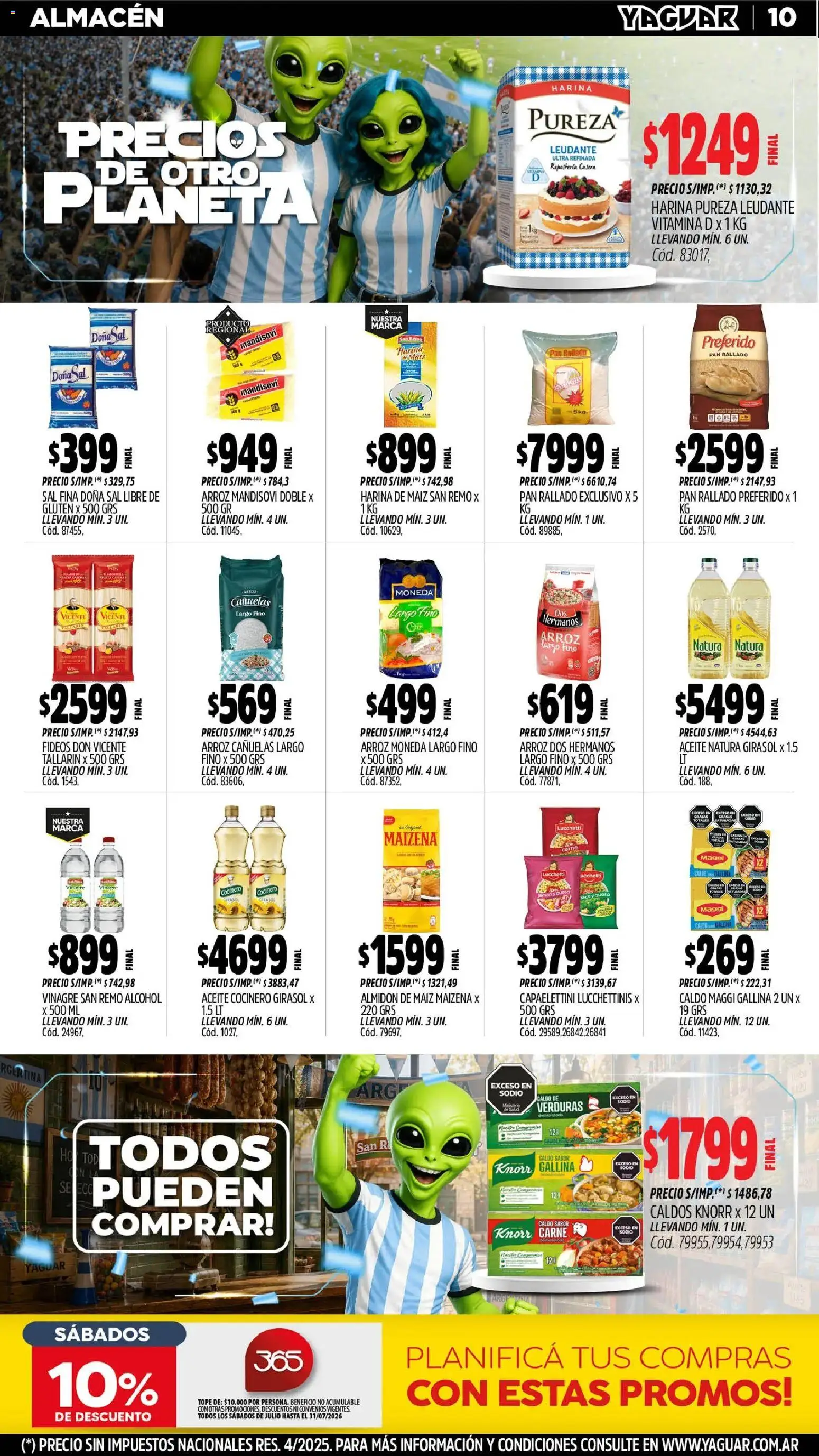 Yaguar - Oferta Semanal Córdoba │ válido desde el 29/06/2026 | Página: 11 | Productos: Harina, Vinagre, Sal, Queso