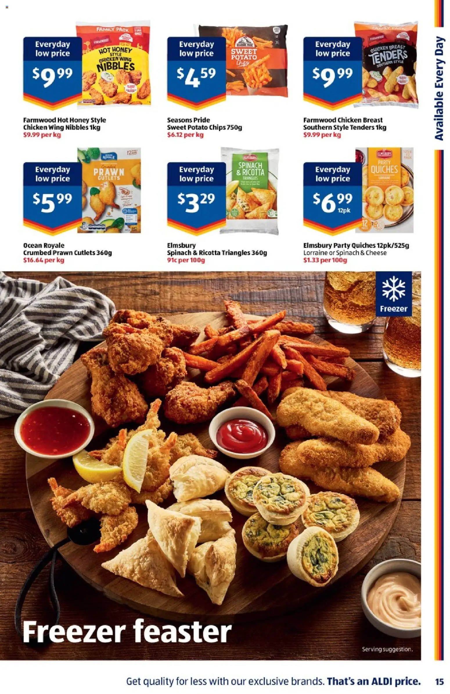 Aldi catalogue - valid from 10/08/2026 | Page: 15 | Products: Chicken breast, Spinach, Ricotta, Freezer