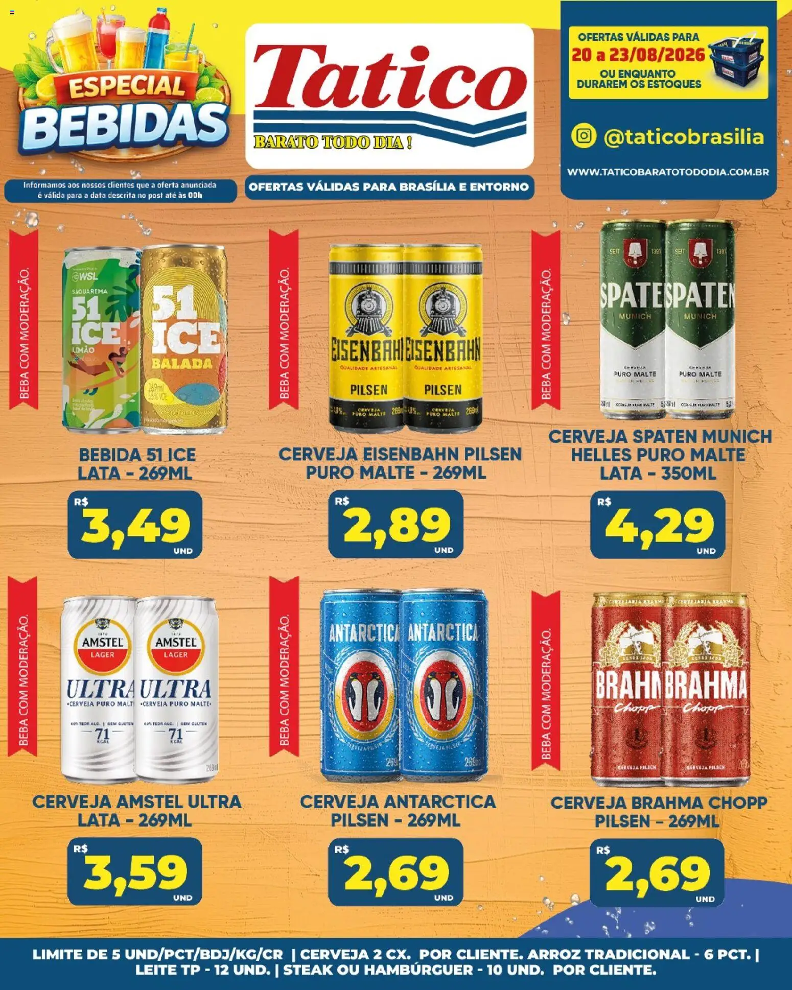 Tatico Folheto - válido de 21/08/2026 | Página: 30 | Produtos: Steak, Leite, Arroz, Bebida