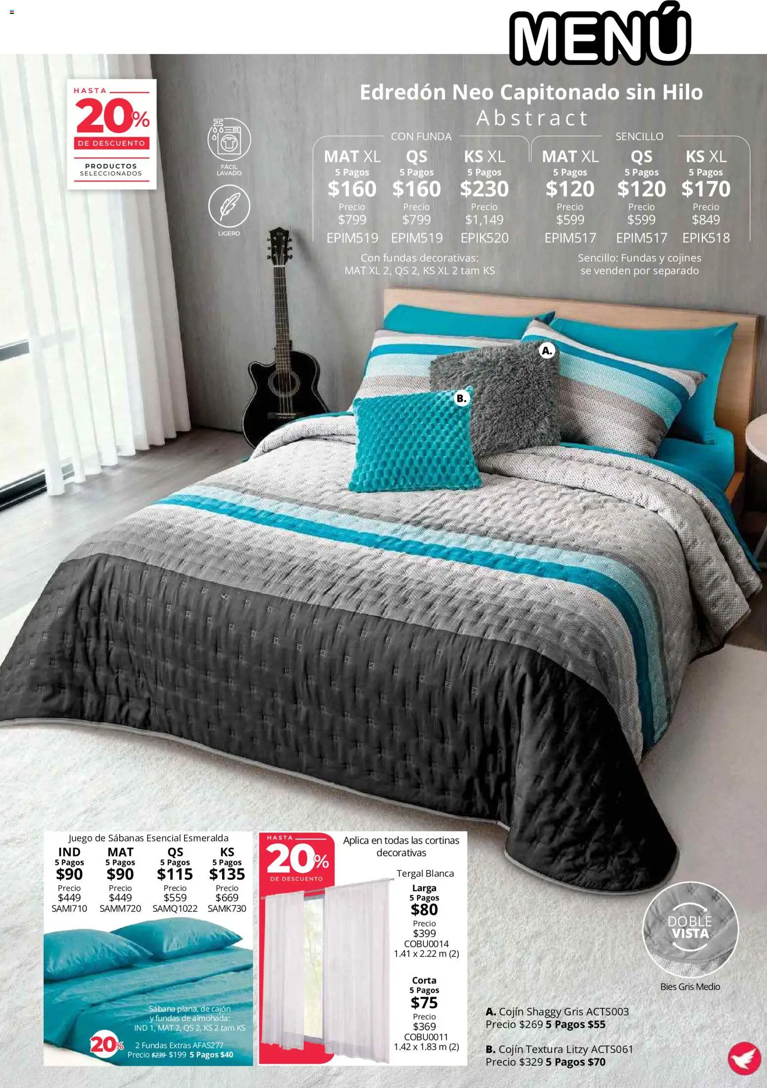 Nuevas ofertas de Colchas Concord válidas en toda la República Mexicana desde el 01/08/2026. ¡Encuentra las mejores ofertas en Colchas Concord catálogo! | Página: 78 | Productos: Juego, Almohada, Sabanas, Cortinas