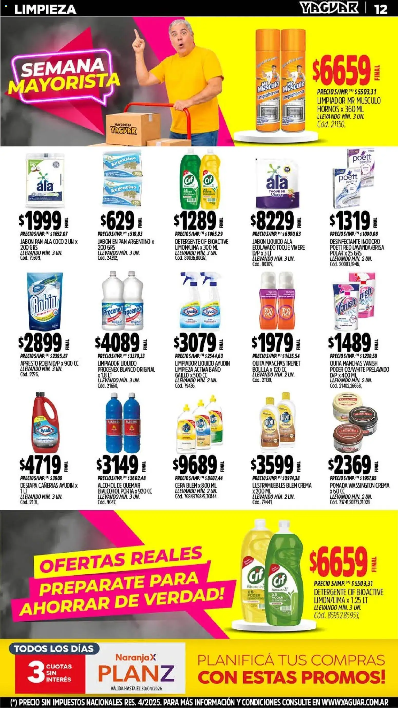 Yaguar - Oferta Semanal Neuquen │ válido desde el 18.05.2026 | Página: 12 | Productos: Desinfectante, Jabón líquido, Jabón, Limpiador