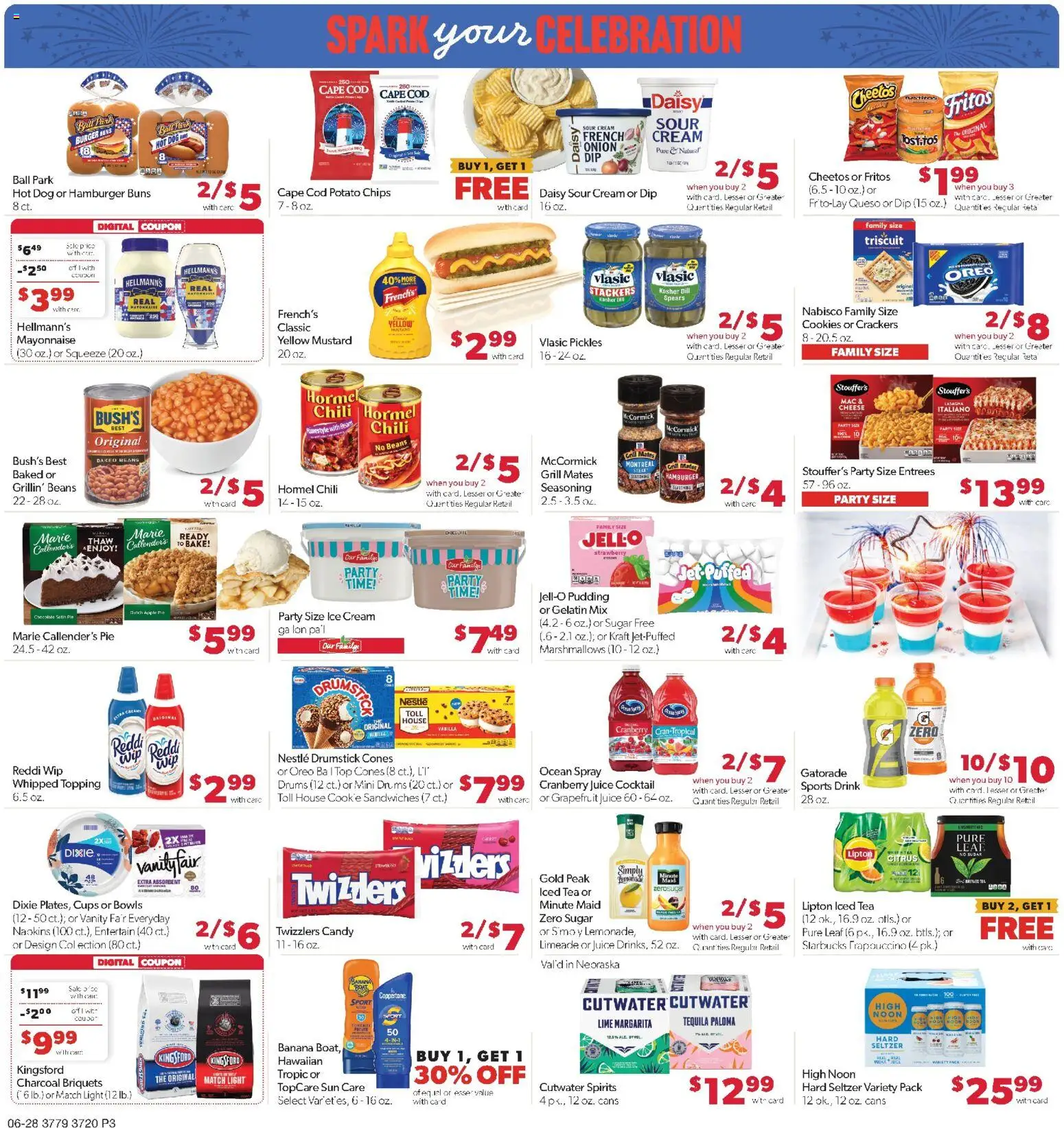 Family Fare Weekly Ad - valid from 06/28/2026 | Page: 3 | Products: Sour cream, Cookies, Ice cream, Sugar