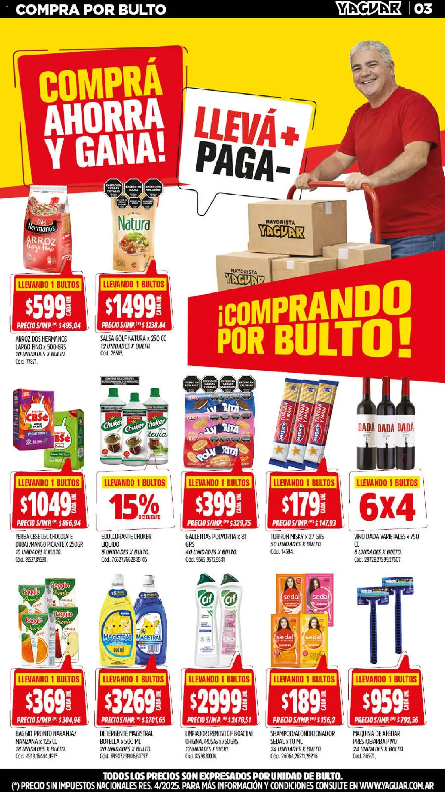 Yaguar catálogo │ válido desde el 10/08/2026 | Página: 3 | Productos: Mani, Chocolate, Vino, Turrón