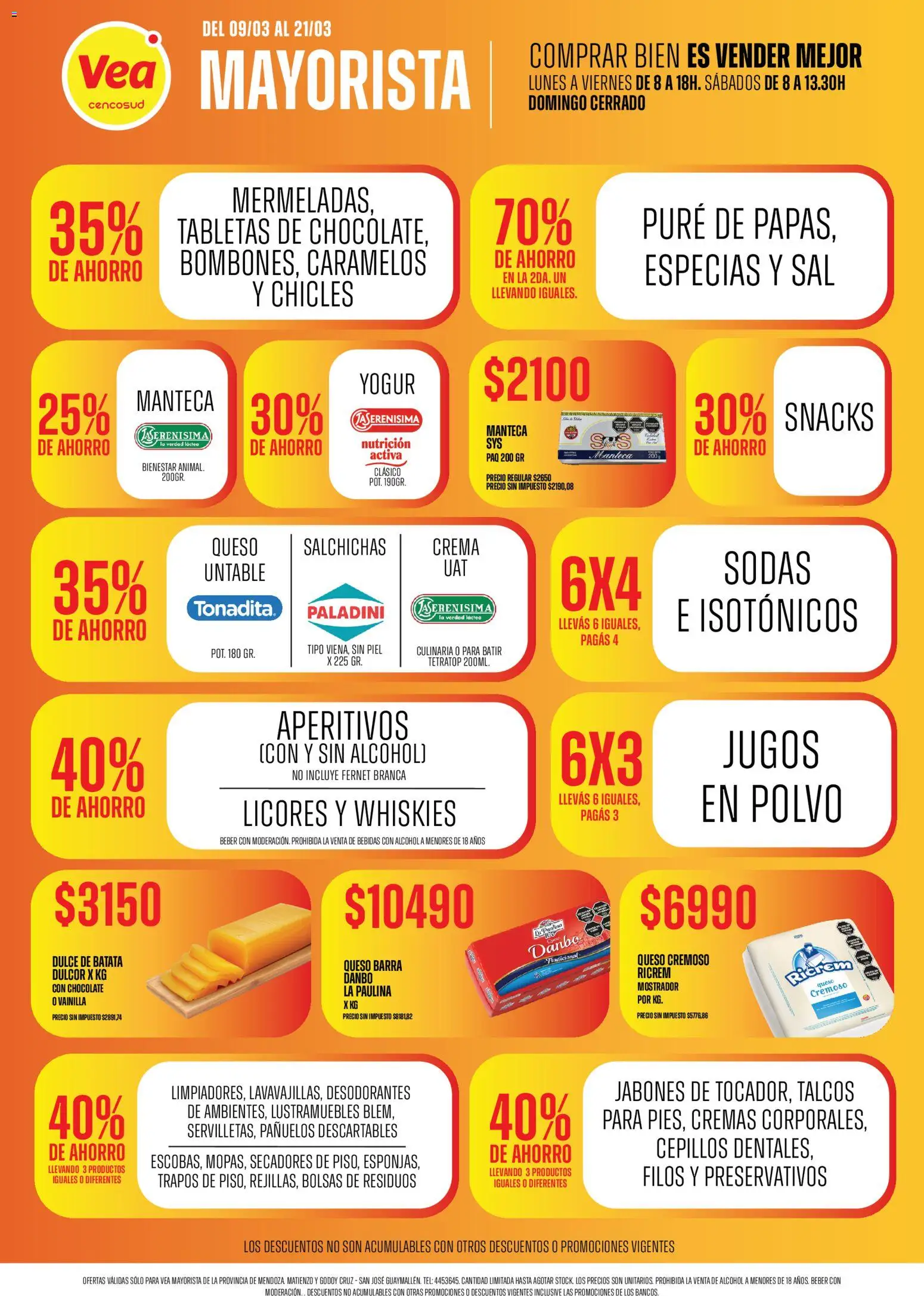 Vea - Ofertas Vea mayorista │ válido desde el 09.03.2026 | Página: 2 | Productos: Fernet, Manteca, Preservativos, Crema