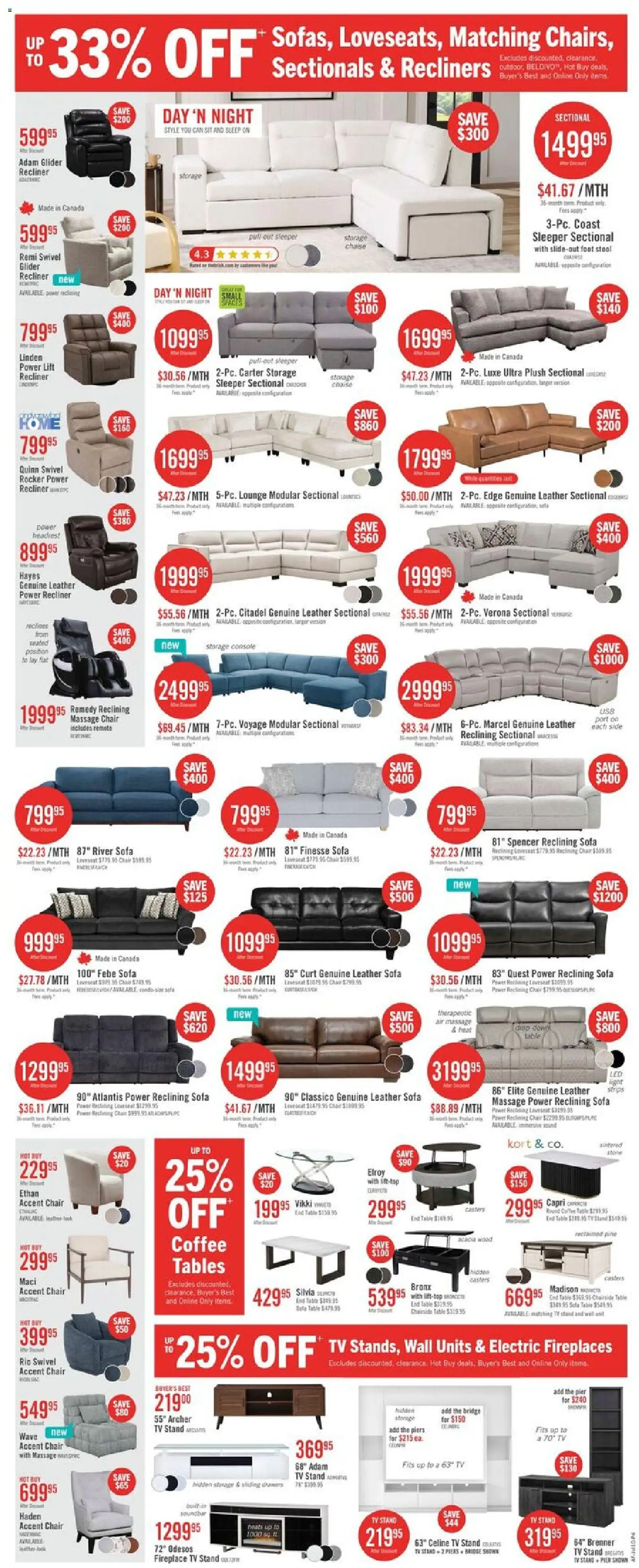 The Brick flyer valid from Jul 9, 2026 | Page: 7 | Products: Tv, Sofa, Table, Coffee