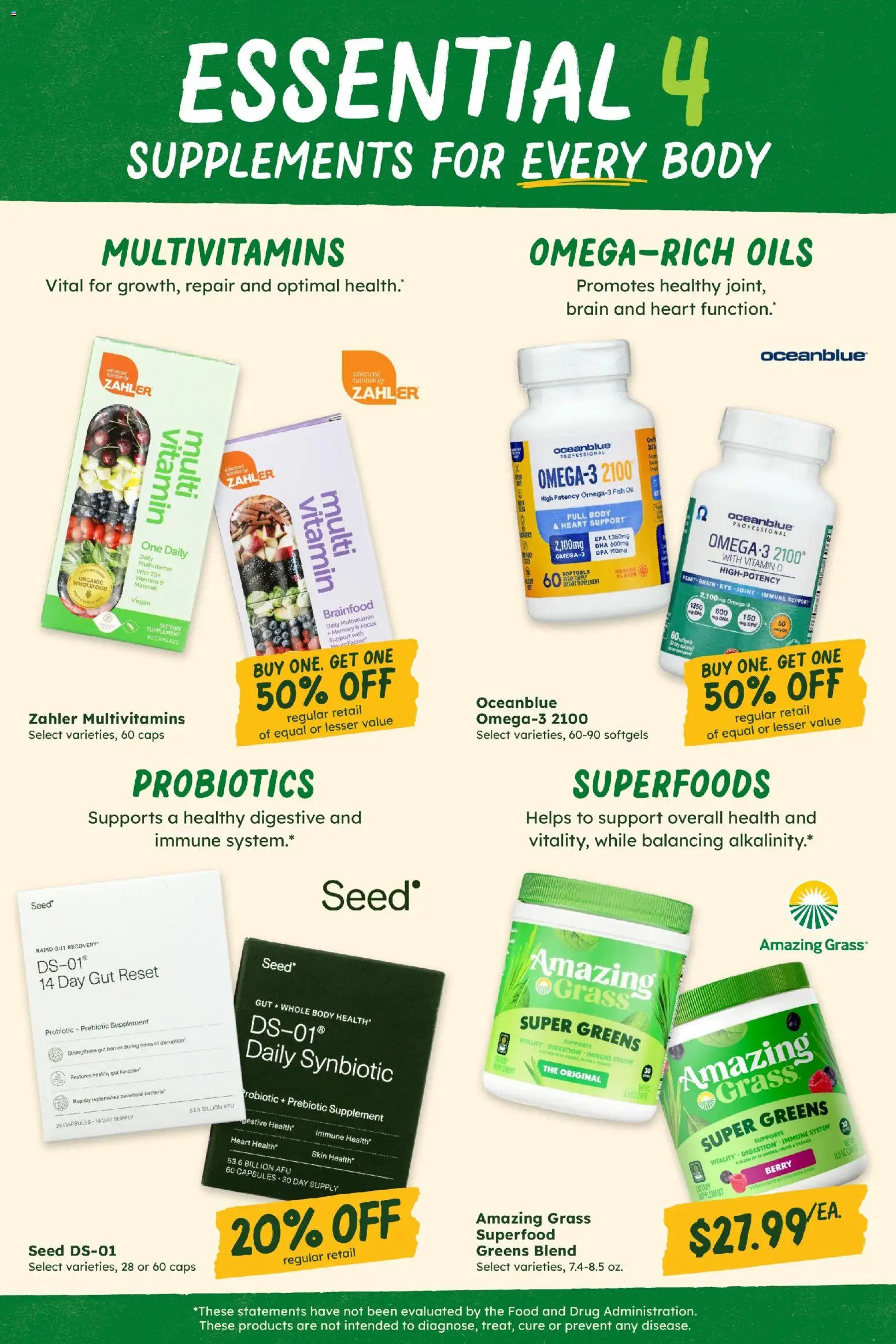 Sprouts Monthly Ad - valid from 08/26/2026 | Page: 33 | Products: Vitamin, Probiotics, Capsules, Greens