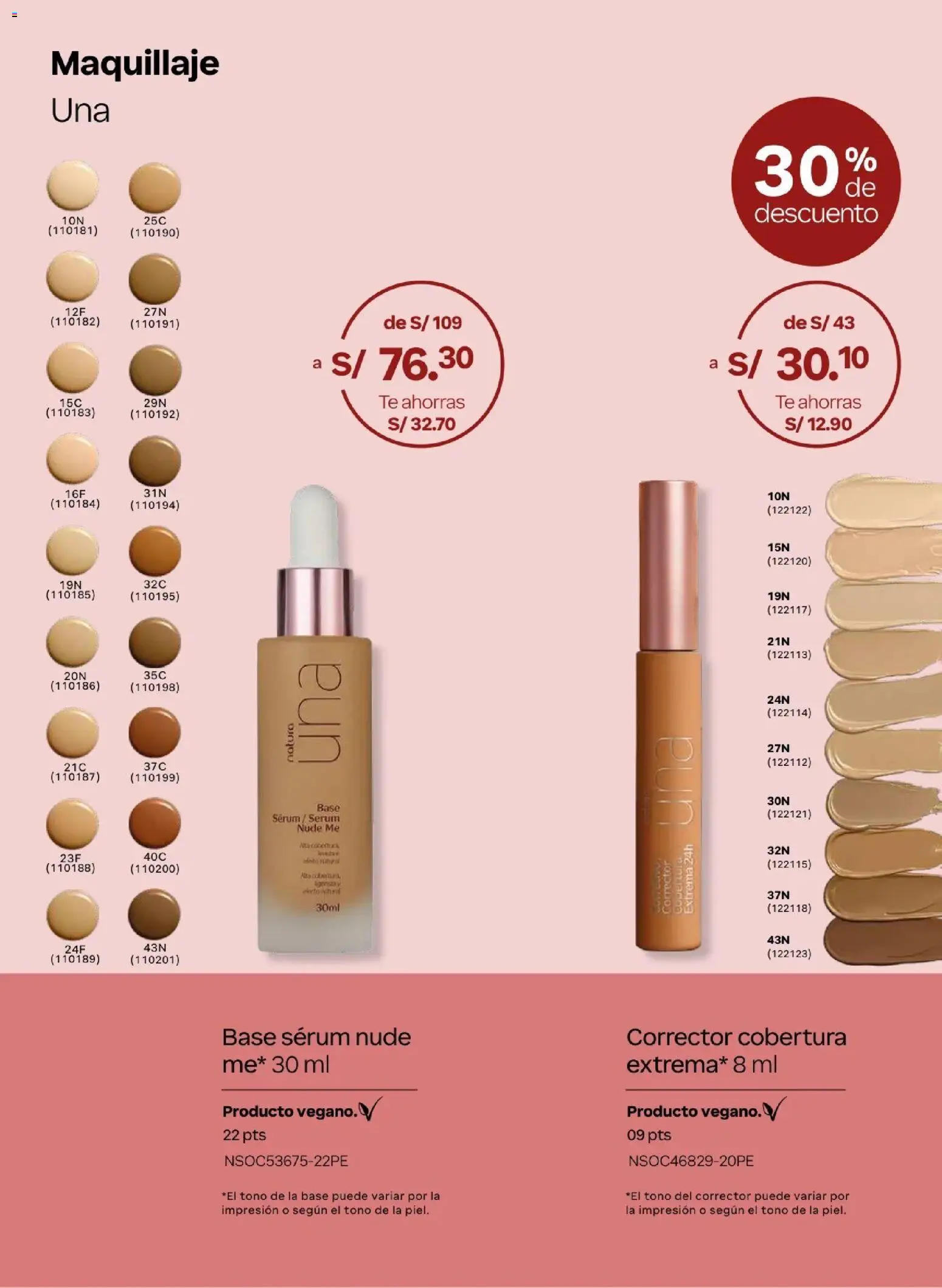 Catálogo Natura válido desde 24.05.2026 | Página: 30 | Productos: Té, Maquillaje, Corrector