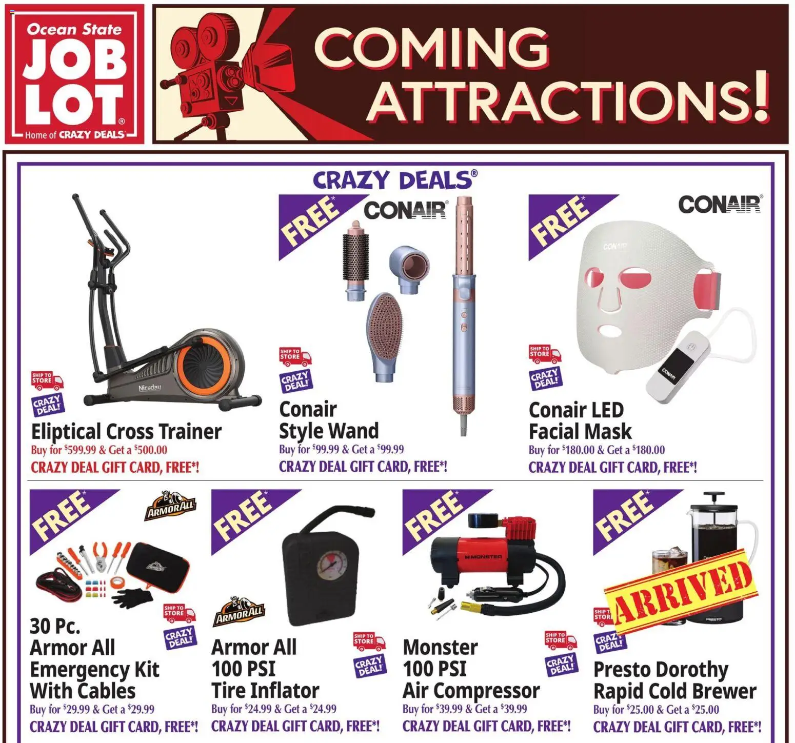 Ocean State Job Lot Ad - valid from 07/02/2026 | Page: 1 | Products: Compressor, Tire, Mask