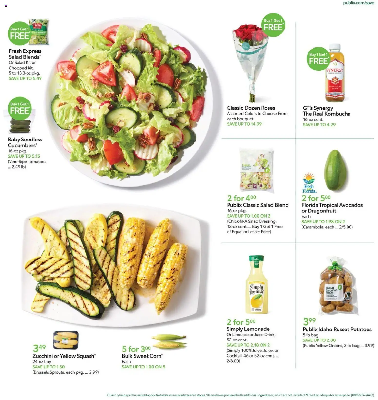 Publix Weekly Ad - valid from 08/05/2026 | Page: 7 | Products: Zucchini, Salad, Potatoes, Bag