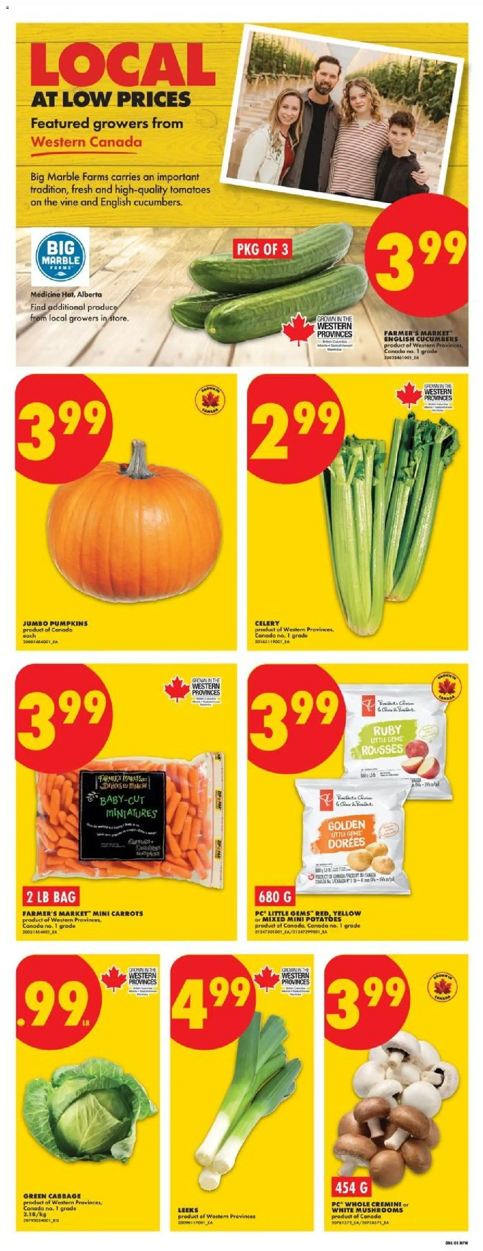 No Frills flyer valid from Sep 24, 2026 | Page: 3 | Products: Cucumbers, Bag, Celery, Mushrooms