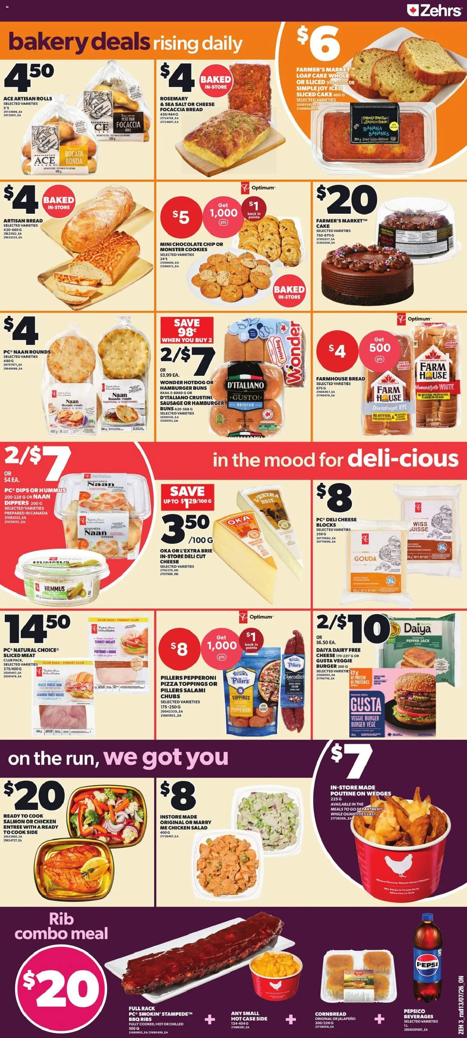 Zehrs flyer valid from Jul 16, 2026 | Page: 4 | Products: Cookies, Turkey, Pepper, Hamburger