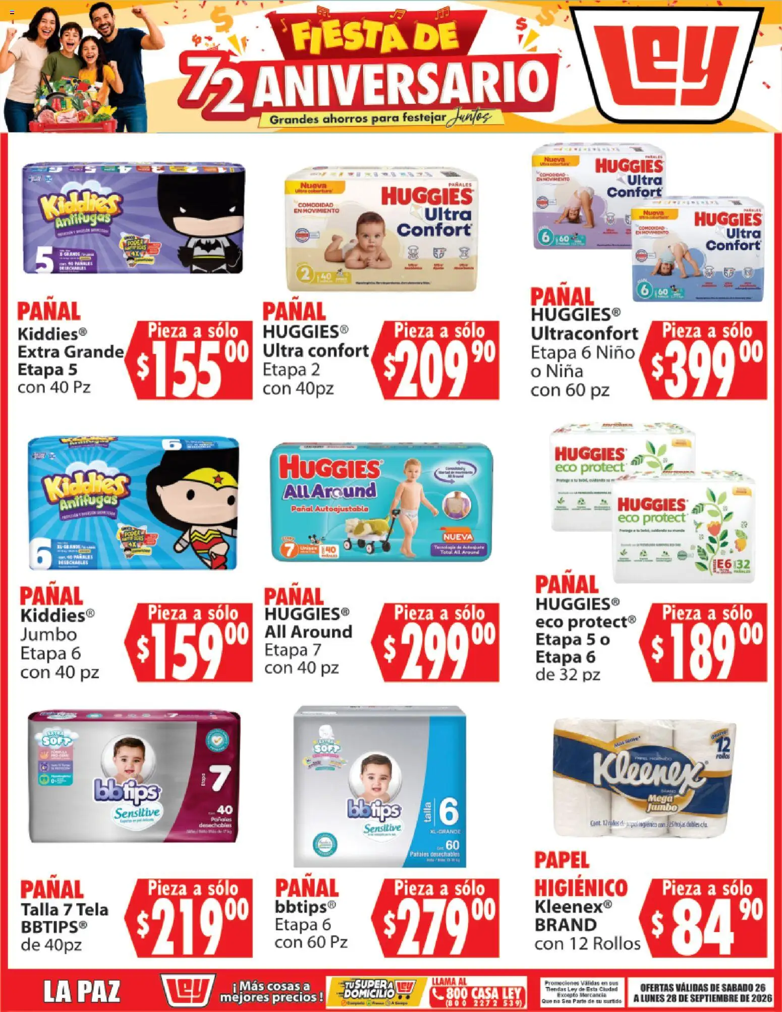 Nuevas ofertas de Casa Ley válidas en toda la República Mexicana desde el 26/09/2026. ¡Encuentra las mejores ofertas en Casa Ley folleto Autoservicio La Paz! | Página: 3 | Productos: Pañales, Papel higiénico