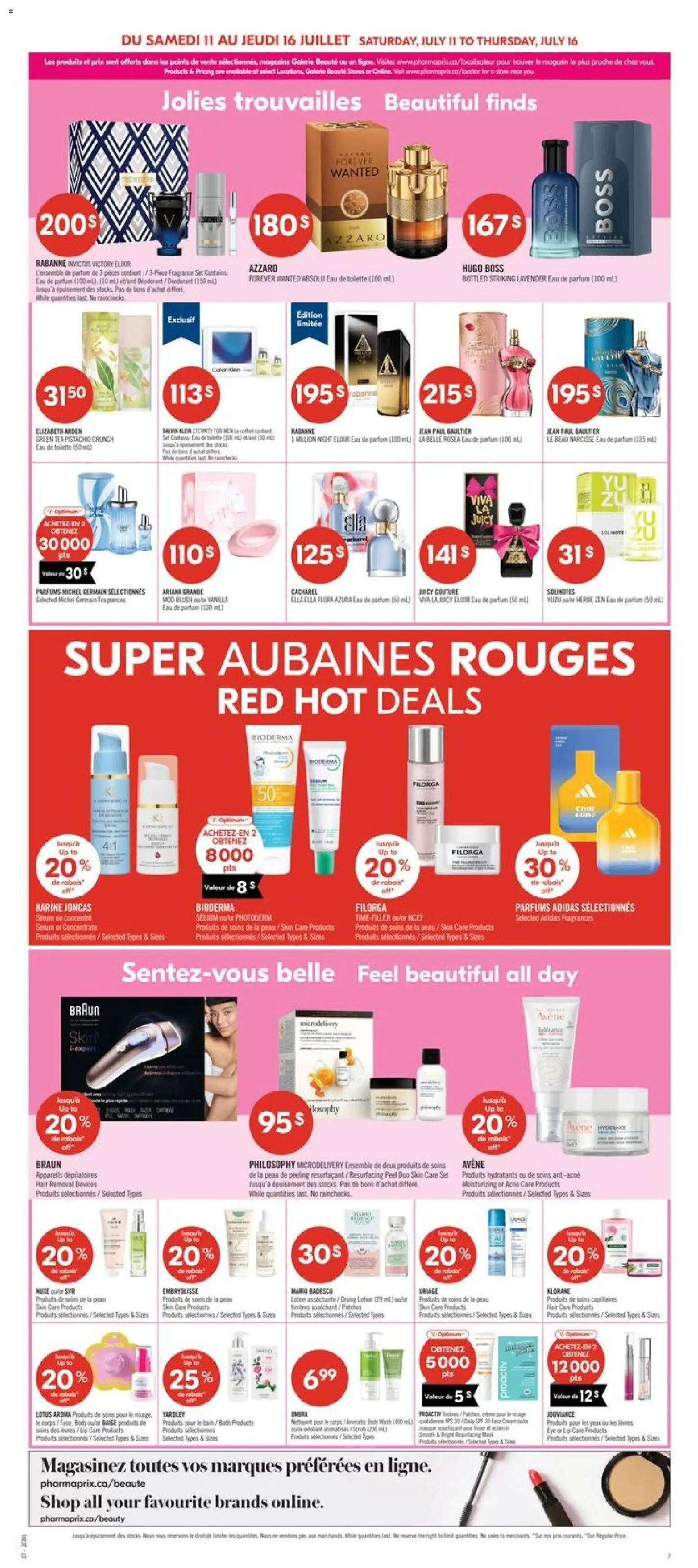 Pharmaprix flyer valid from Jul 11, 2026 | Page: 10 | Products: Tea, Peeling, Toilette, Bath