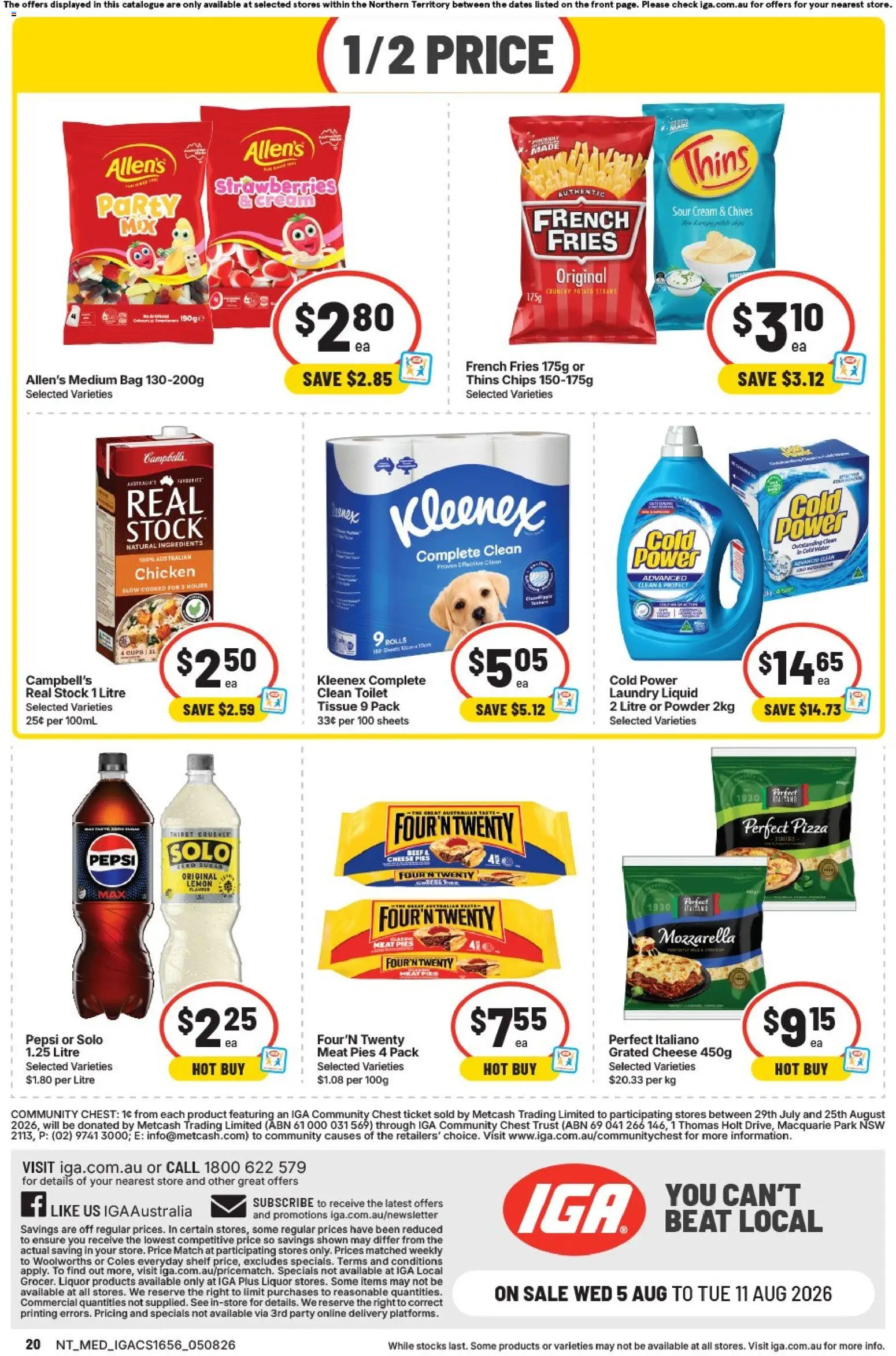 IGA catalogue - valid from 05/08/2026 | Page: 23 | Products: Toilet, Water, Pies, Laundry