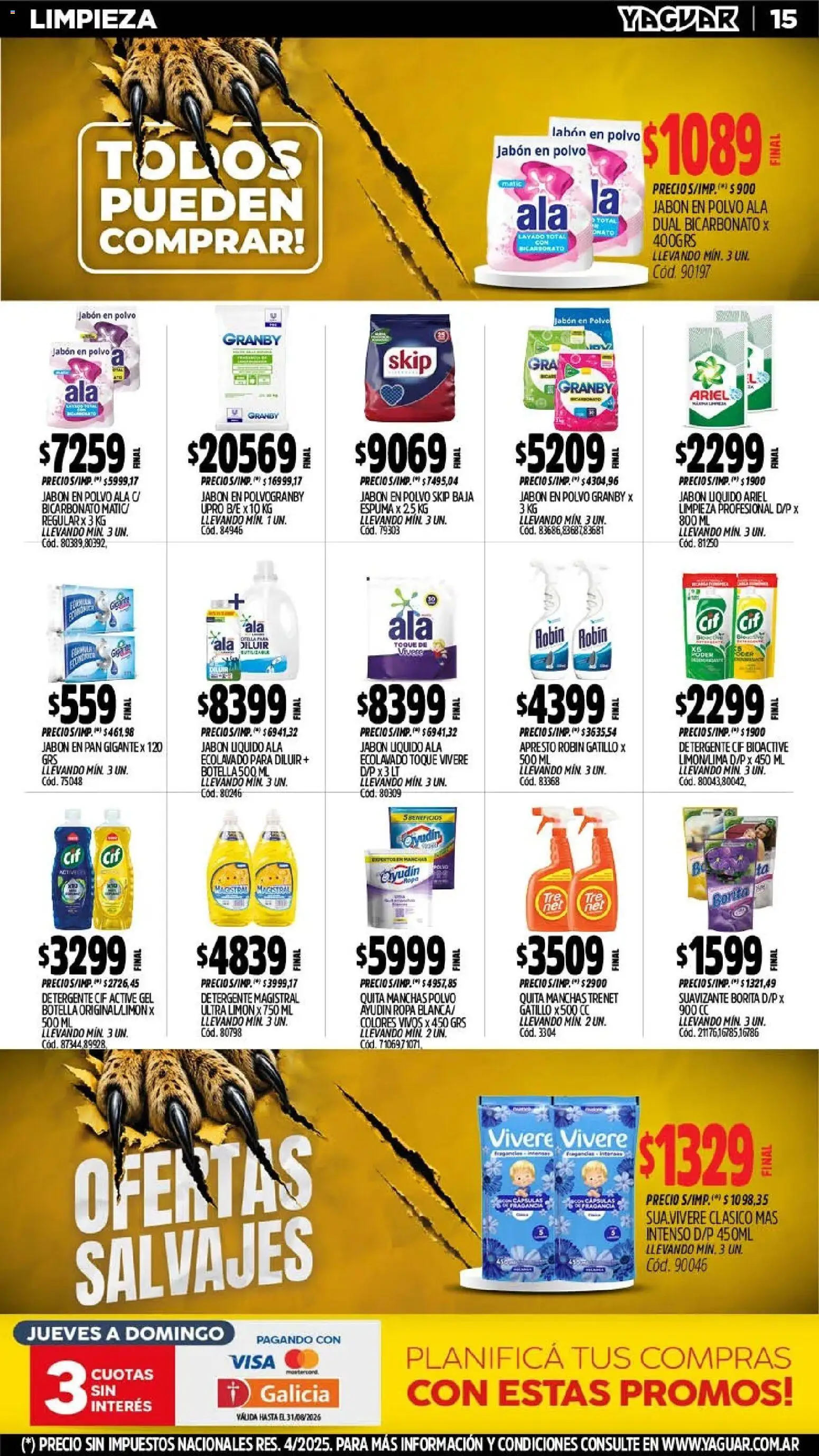 Yaguar - Oferta Semanal Misiones │ válido desde el 03/08/2026 | Página: 16 | Productos: Fragancia, Polvo, Limón, Ropa