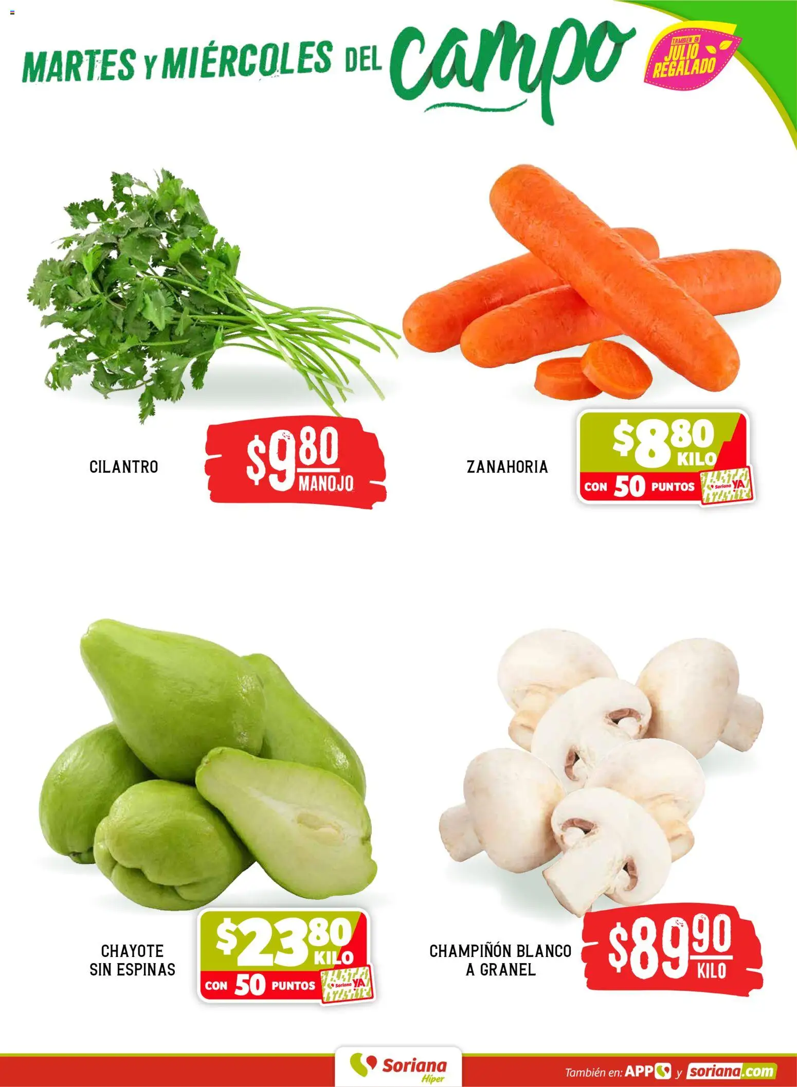 Nuevas ofertas de Soriana válidas en toda la República Mexicana desde el 26.05.2026. ¡Encuentra las mejores ofertas en Soriana Martes y Miércoles del Campo Híper: Ags, Nay, Jal, Qro, Col, Mich, Gto, Hgo, Tlax, Mor, Pue, Gro, Oax, Edo. de Mex, Vall! | Página: 3 | Productos: Zanahoria