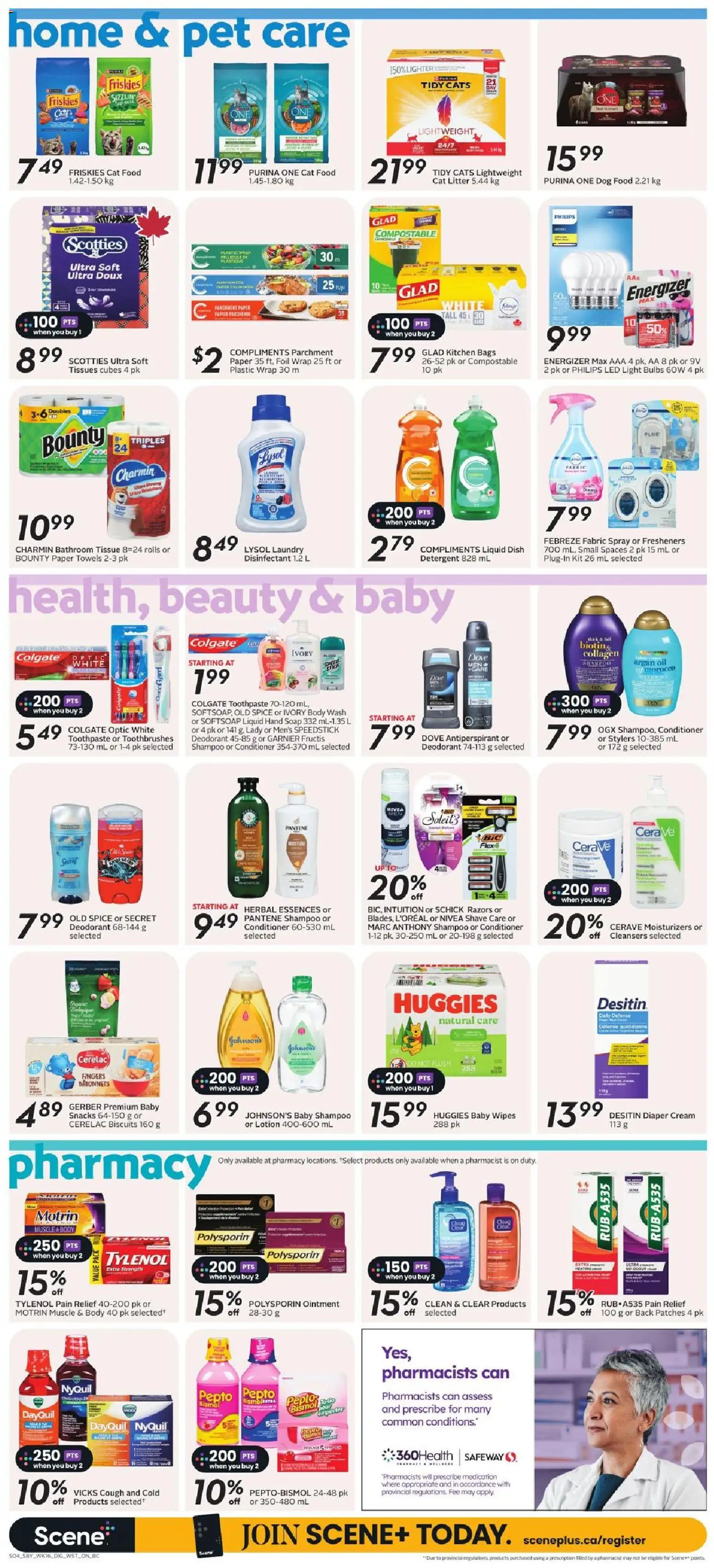 Safeway flyer valid from Aug 13, 2026 | Page: 12 | Products: Baby shampoo, Tissues, Detergent, Foil