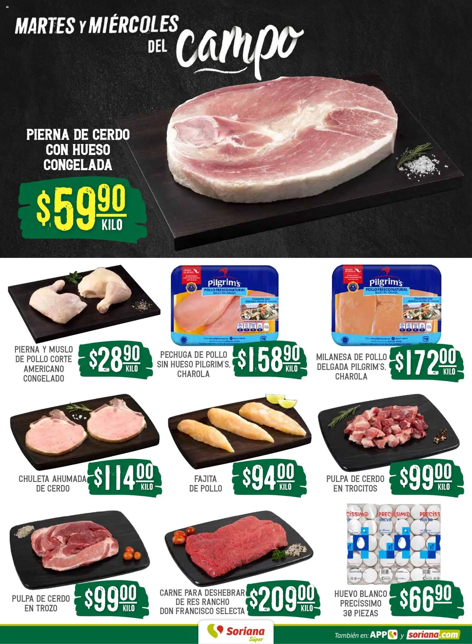 Nuevas ofertas de Soriana válidas en toda la República Mexicana desde el 05.05.2026. ¡Encuentra las mejores ofertas en Soriana Martes y Miércoles del Campo Súper: Nuevo León, Ciudad Victoria y Tampico! | Página: 4 | Productos: Pollo, Milanesa, Huevo, Cerdo