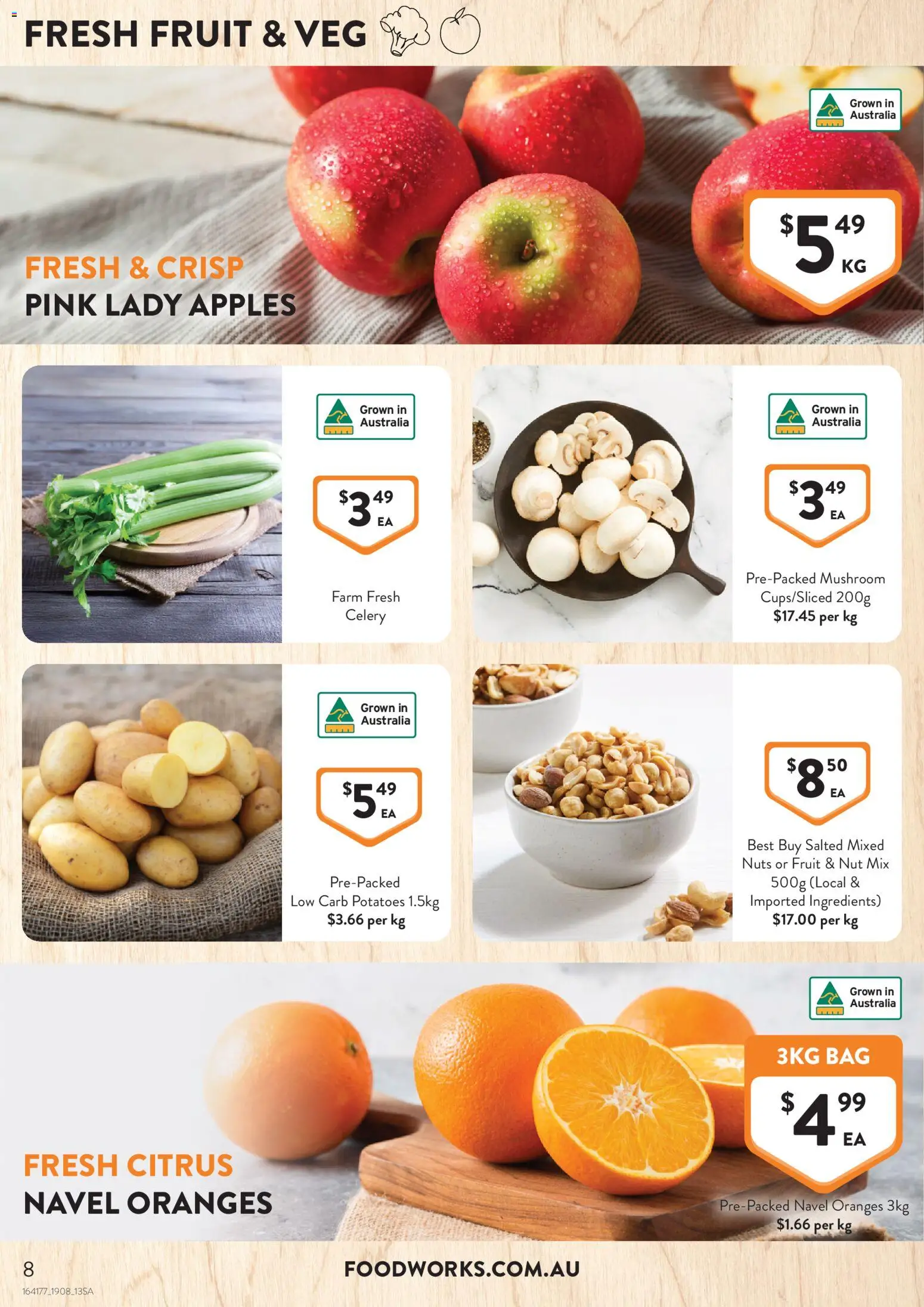 Foodworks catalogue - valid from 19/08/2026 | Page: 8 | Products: Apples, Fruit, Celery, Citrus