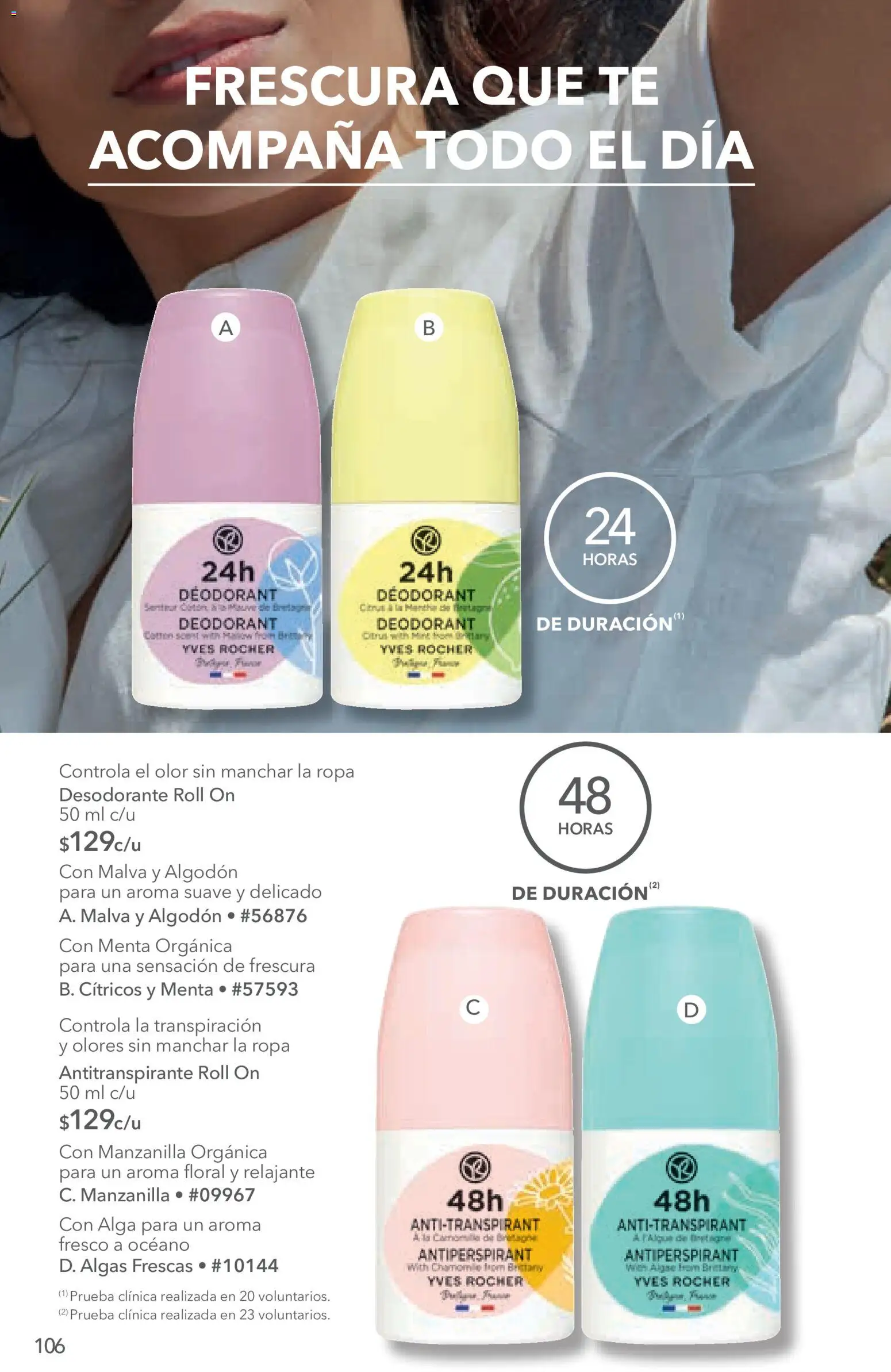 Nuevas ofertas de Yves Rocher válidas en toda la República Mexicana desde el 14/07/2026. ¡Encuentra las mejores ofertas en Yves Rocher campaña 10 2026! | Página: 108 | Productos: Antitranspirante, Algodón, Ropa, Té