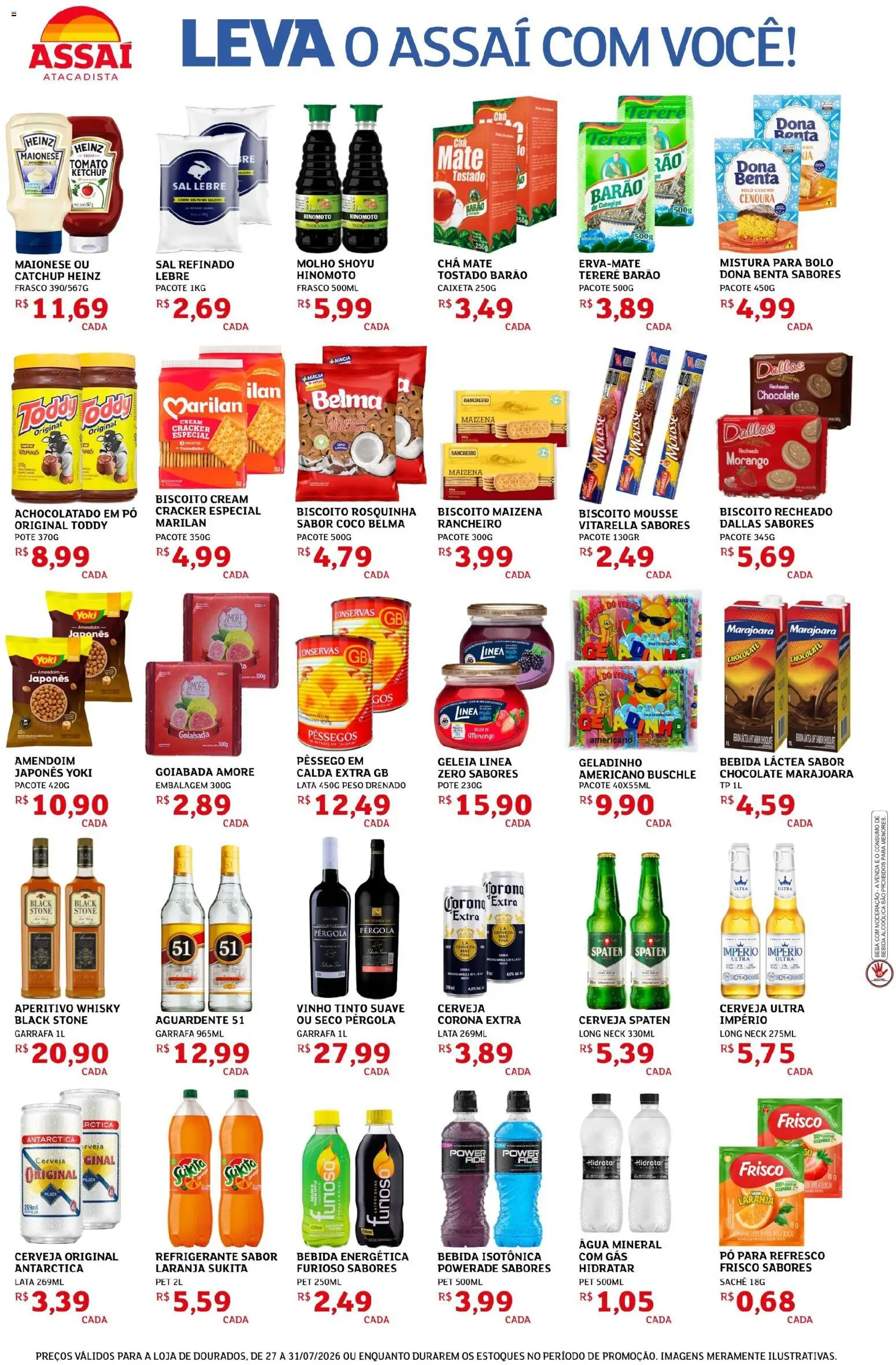 Assaí Atacadista Folheto - válido de 27/07/2026 | Página: 2 | Produtos: Biscoito, Vinho, Rosquinha, Mistura para bolo