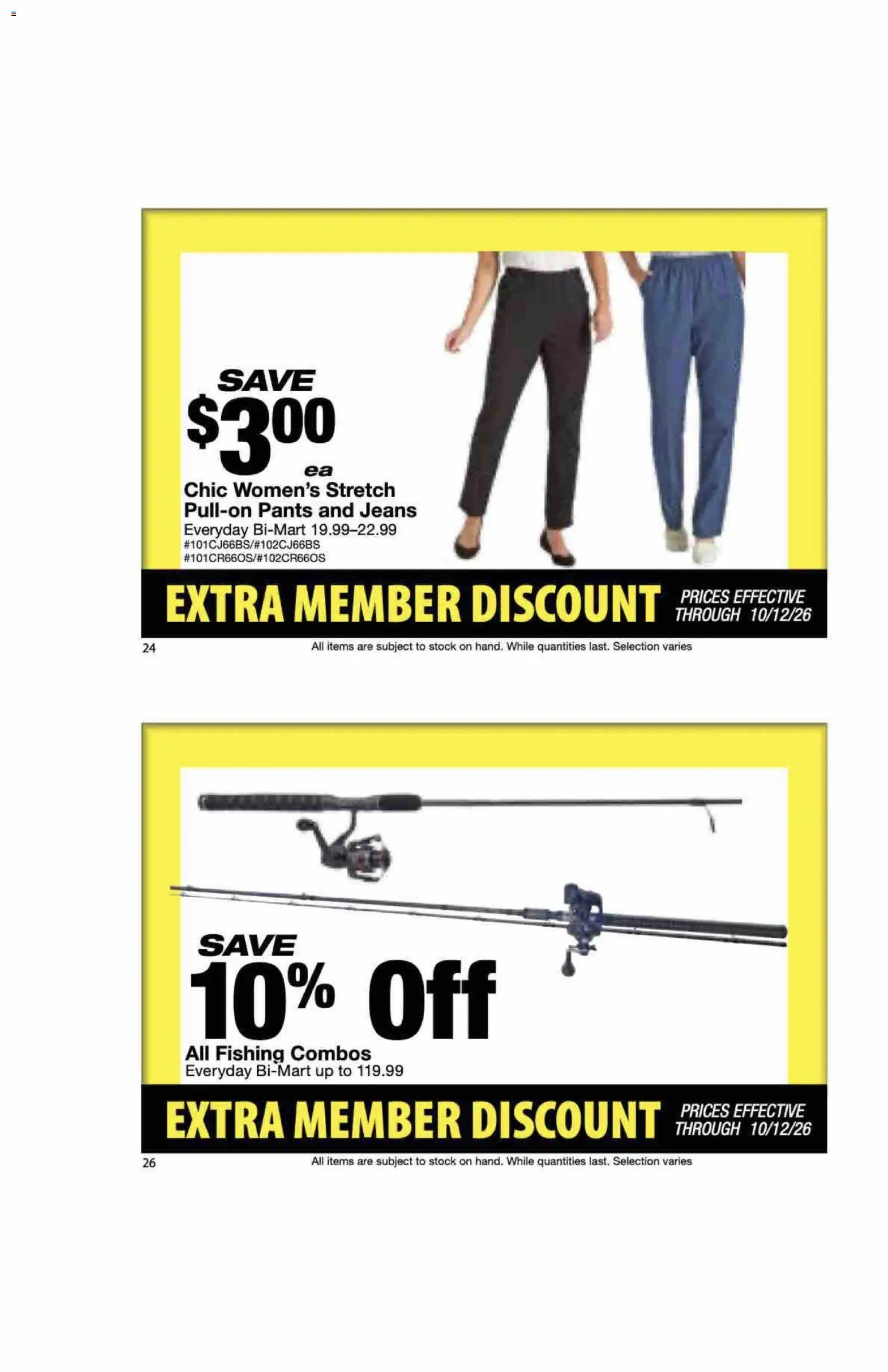 Bi-Mart Extra Member Discount Book - valid from 09/28/2026 | Page: 14 | Products: Pants, Jeans