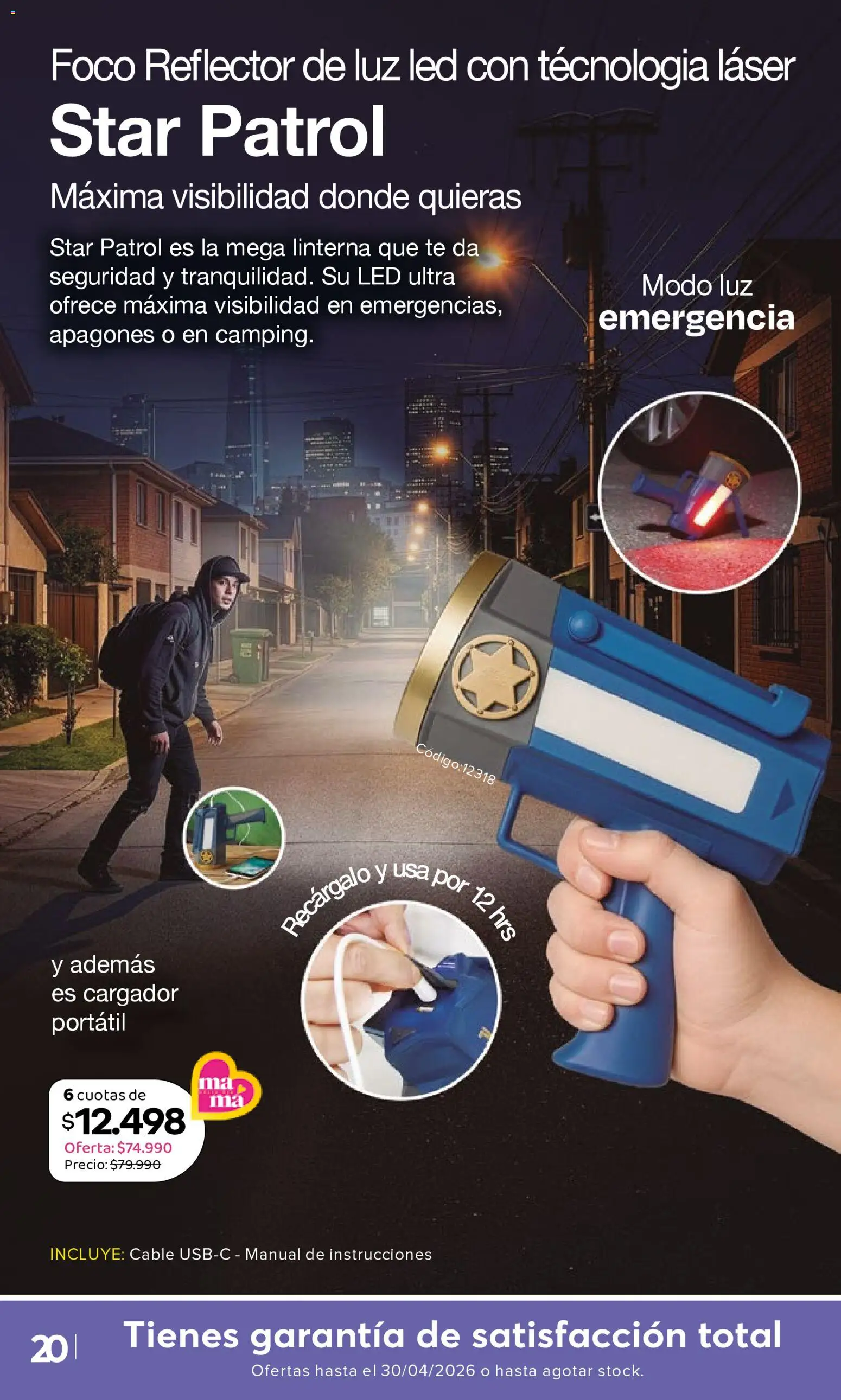 A3D Ofertas  │ válido desde el 10.04.2026 | Página: 20 | Productos: Cable, Cargador, Foco, Reflector