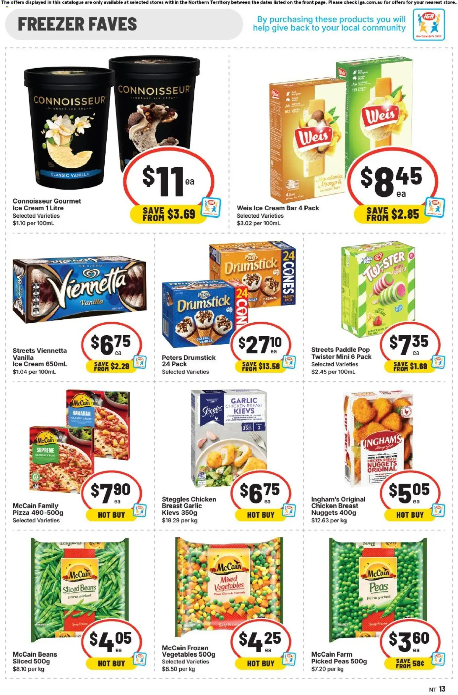 IGA catalogue - valid from 03.06.2026 | Page: 13 | Products: Cream, Ice cream, Vegetables, Mango
