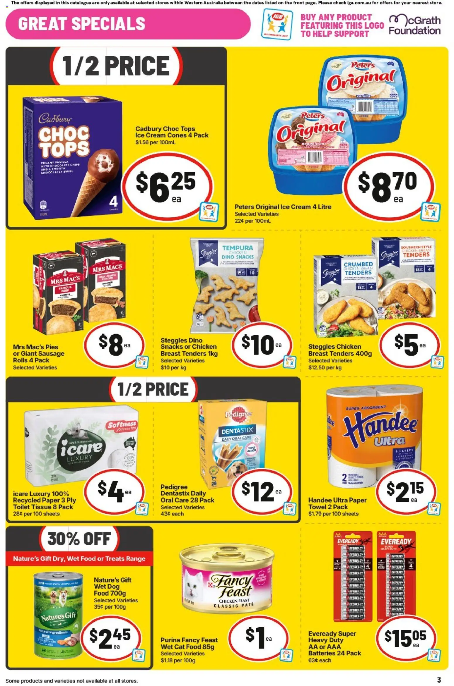 IGA catalogue - valid from 23/09/2026 | Page: 3 | Products: Shelf, Pizza, Cappuccino, Up & go