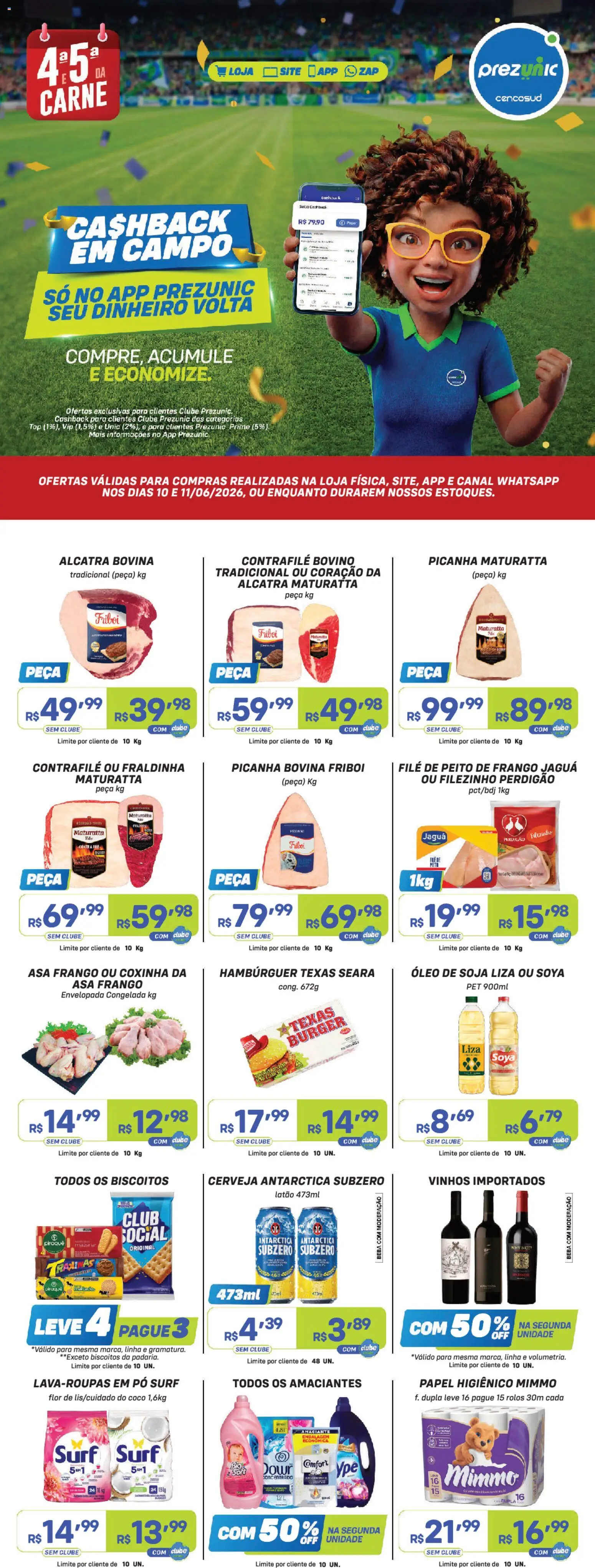 Prezunic Folheto - válido de 10.06.2026 | Página: 1 | Produtos: Pó, Picanha, Óleo, Carne