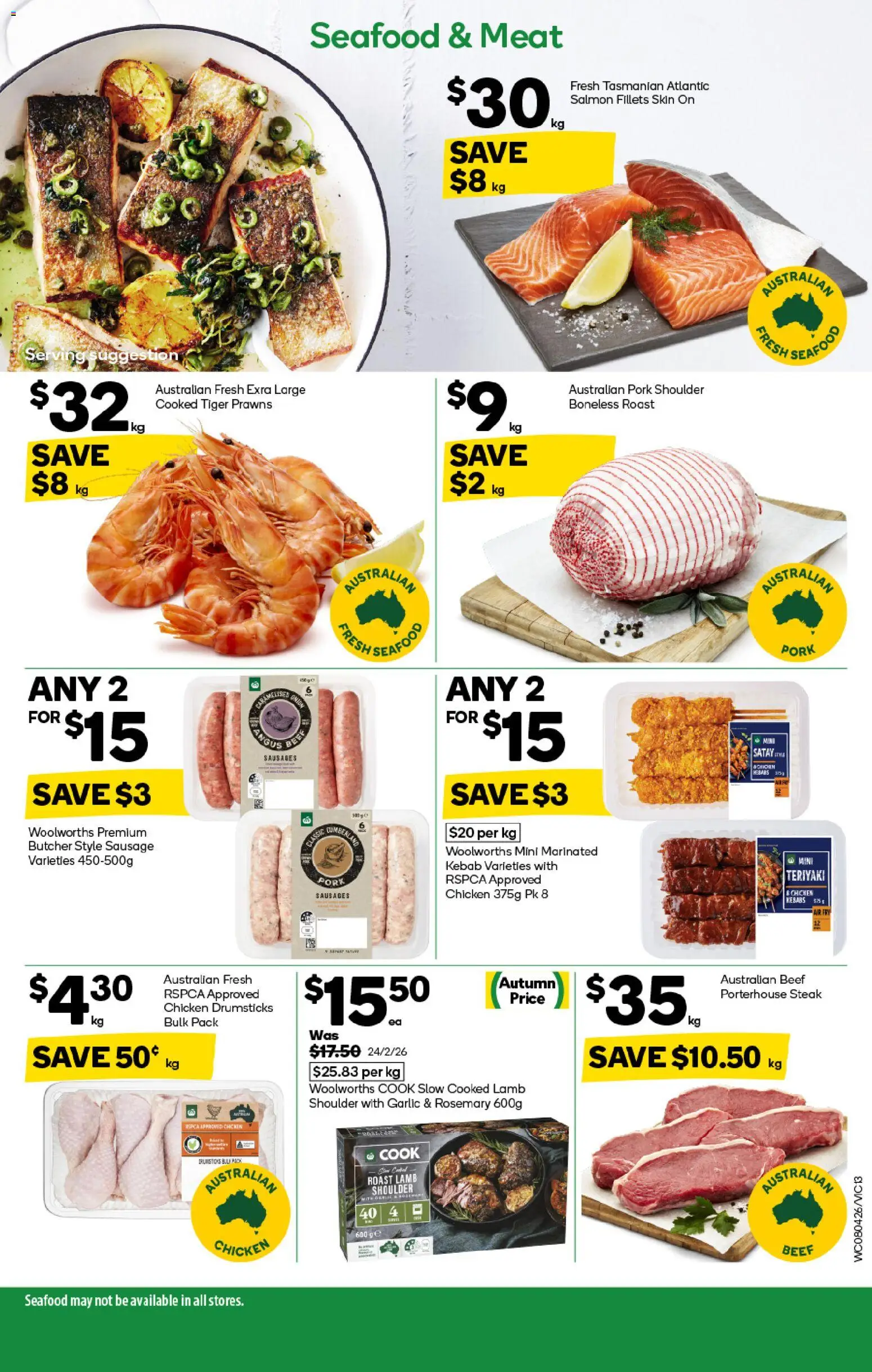 Woolworths catalogue - valid from 08.04.2026 | Page: 13 | Products: Chicken, Pork, Seafood, Garlic