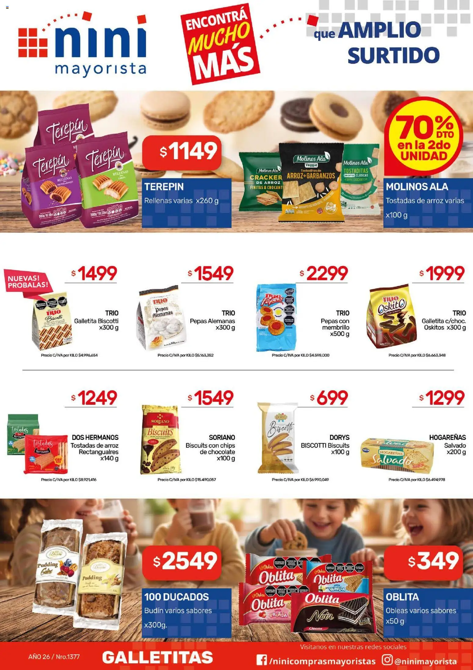 NINI Mayorista catálogo │ válido desde el 14/09/2026 | Página: 37 | Productos: Galletitas, Budín, Garbanzos, Tostadas