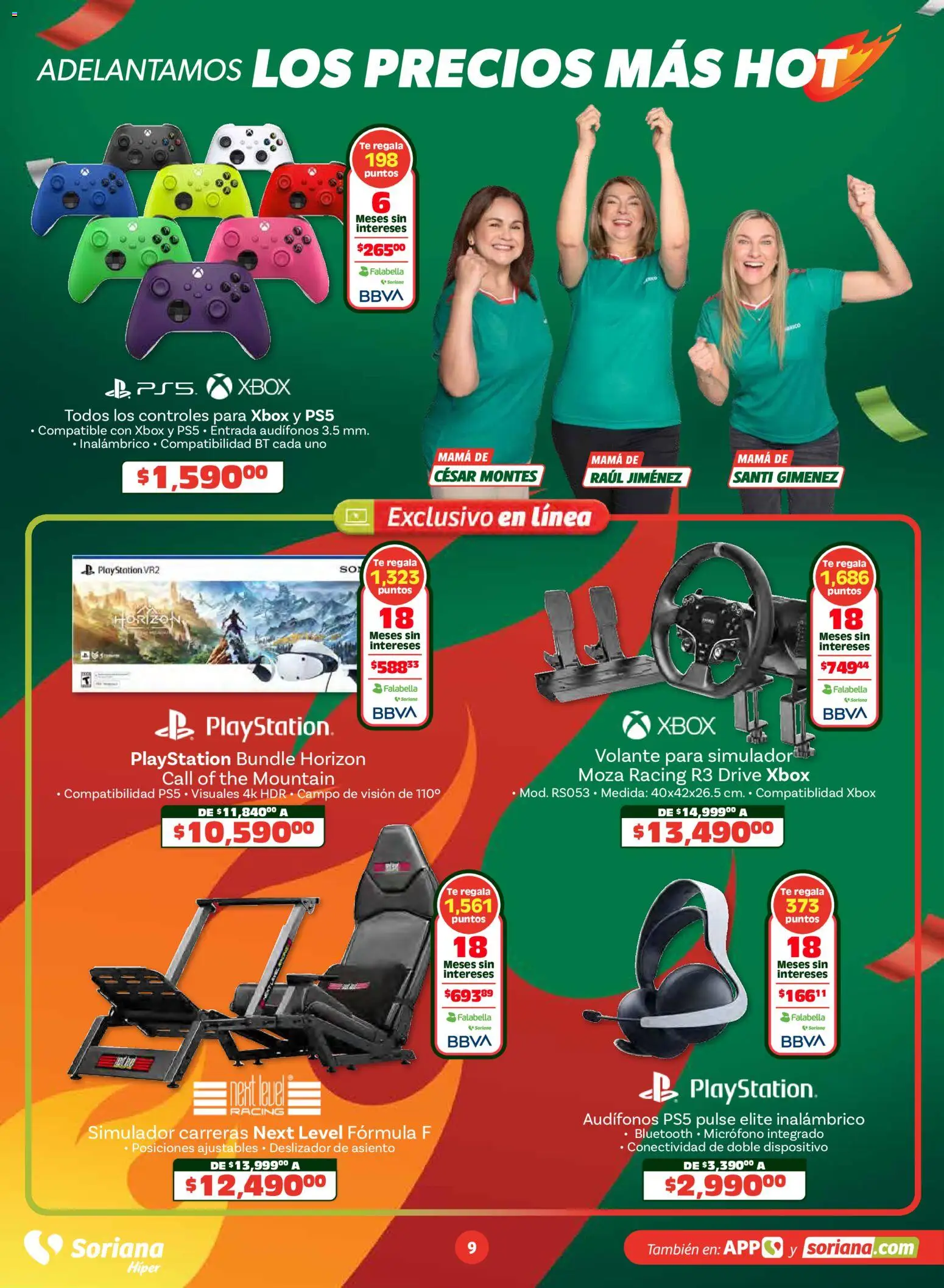 Nuevas ofertas de Soriana válidas en toda la República Mexicana desde el 14.05.2026. ¡Encuentra las mejores ofertas en Soriana Adelantamos los precios más hot Híper Nacional! | Página: 9 | Productos: Playstation, Micrófono, Té, Xbox