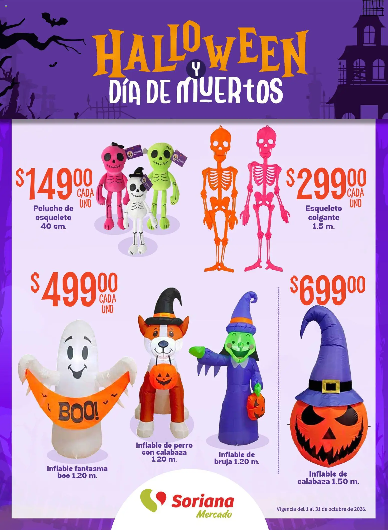 Nuevas ofertas de Soriana válidas en toda la República Mexicana desde el 01/10/2026. ¡Encuentra las mejores ofertas en Soriana Mercado - Halloween y Día de muertos! | Página: 1 | Productos: Calabaza