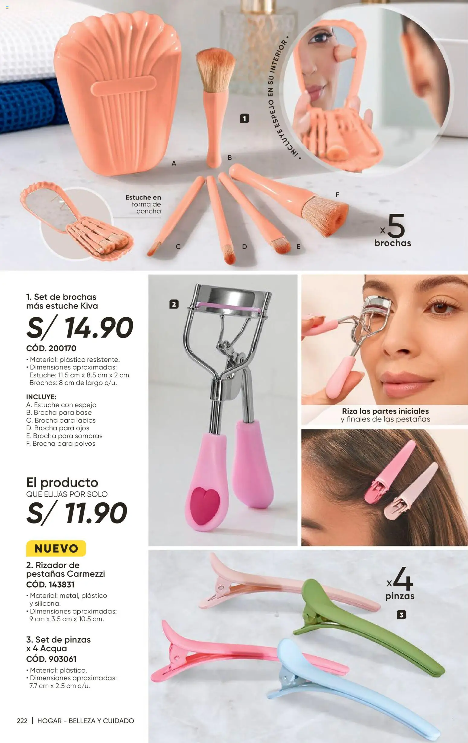 Catálogo Azzorti válido desde 14/08/2026 | Página: 224 | Productos: Brocha, Espejo, Rizador