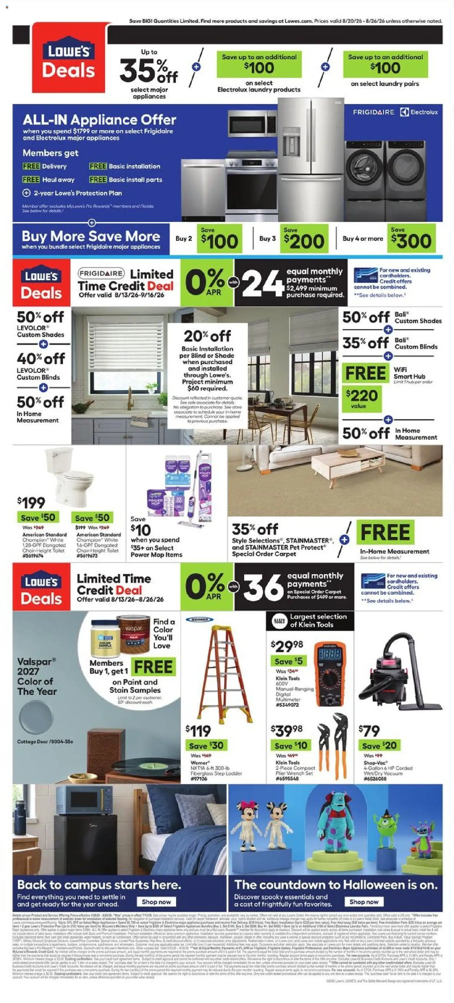 Lowe's Weekly Ad - valid from 08/20/2026 | Page: 2 | Products: Vacuum, Wrench, Carpet, Mop