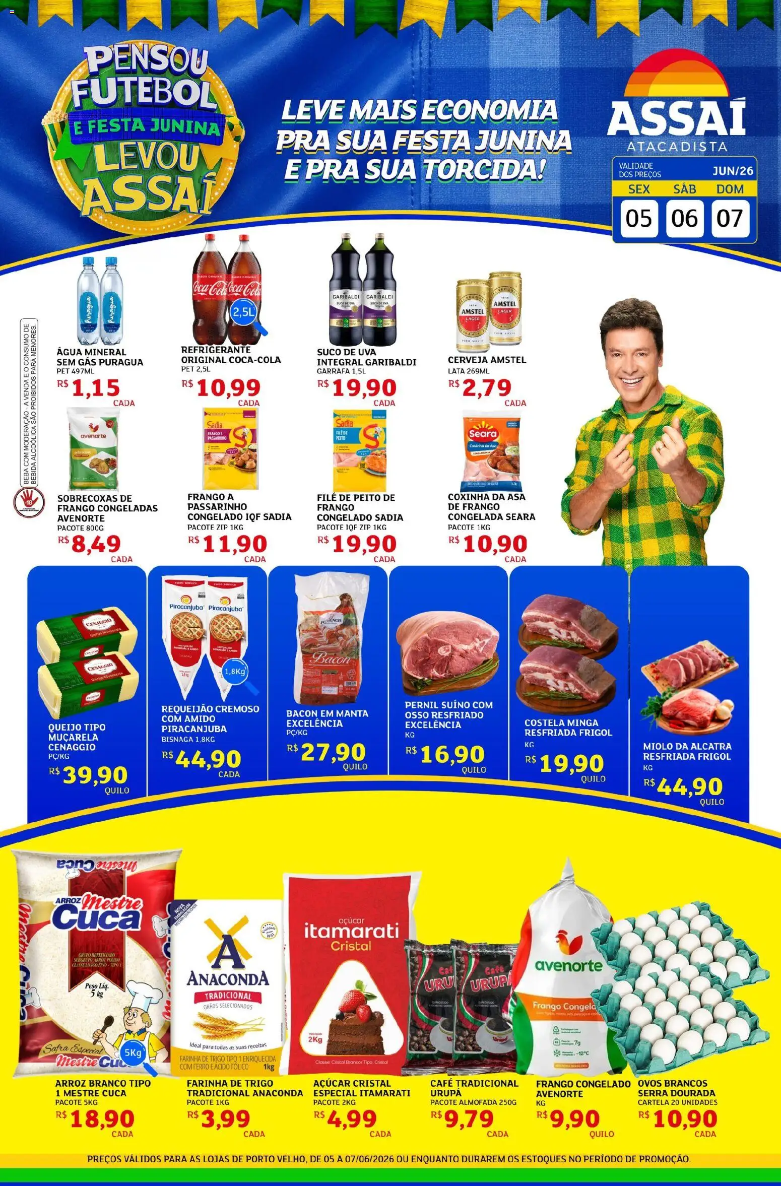 Assaí Atacadista Folheto - válido de 05.06.2026 | Página: 1 | Produtos: Queijo, Ovos, Cerveja, Bebida