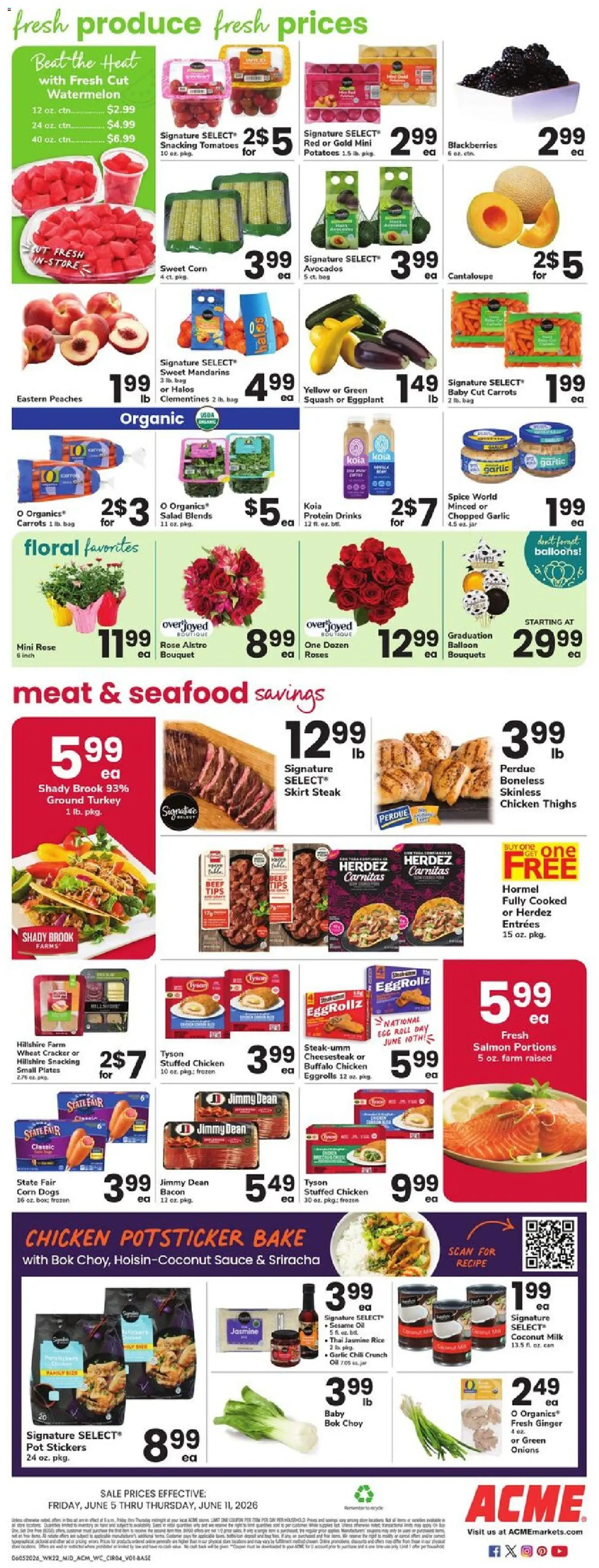 Acme Weekly Ad - NJ - valid from 05.06.2026 | Page: 4 | Products: Peaches, Stickers, Beef, Watermelon