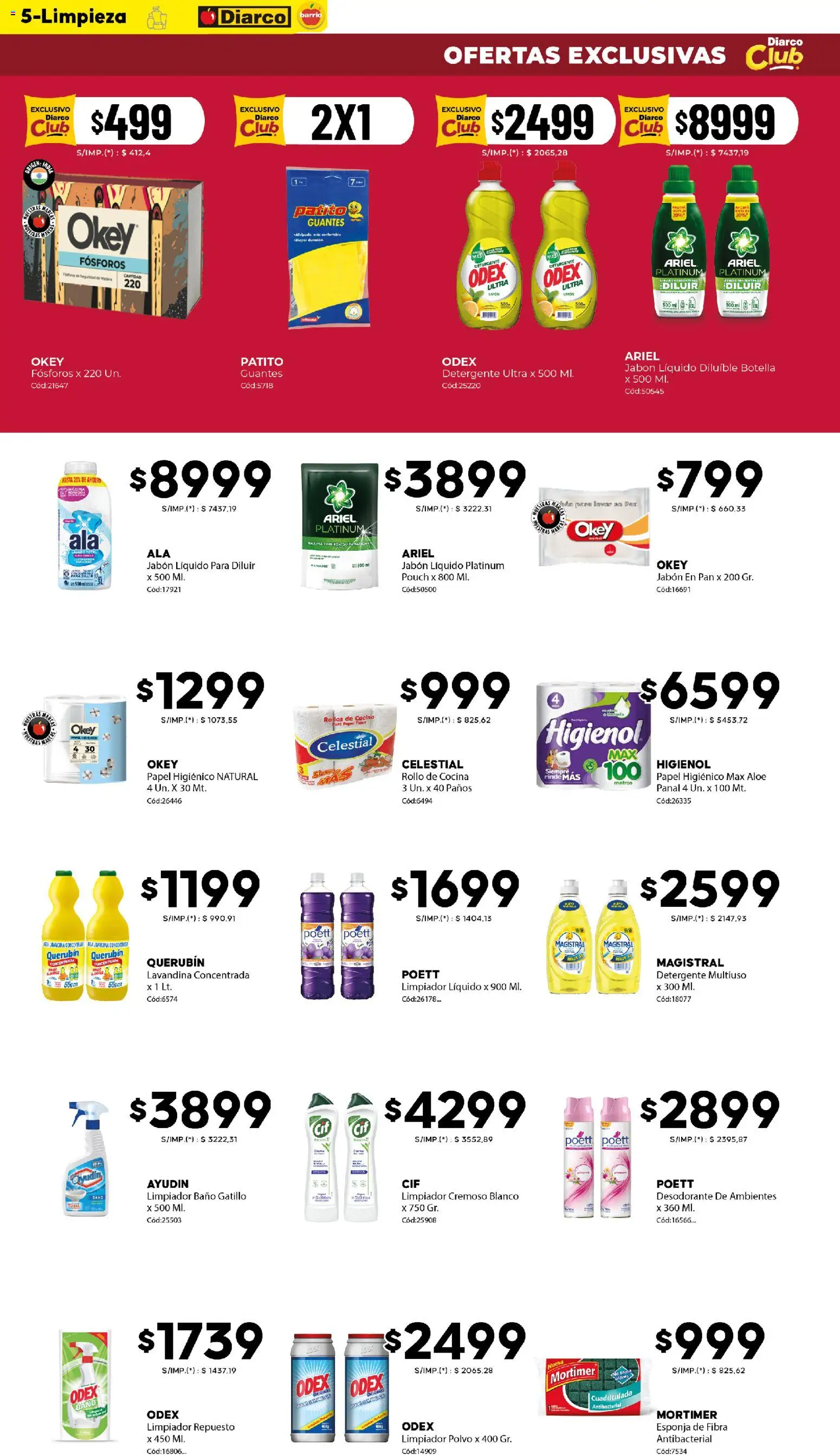 Diarco - Ofertas Diarco Barrio │ válido desde el 20/07/2026 | Página: 5 | Productos: Cocina, Jabón líquido, Jabón, Pan