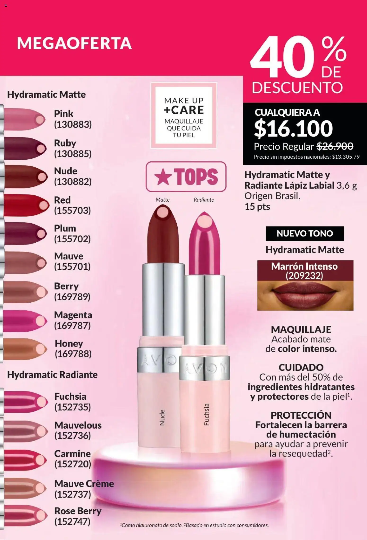 Avon -  Campaña 6/2026 │ válido desde el 01.06.2026 | Página: 39 | Productos: Mate, Maquillaje, Lápiz labial, Radiante