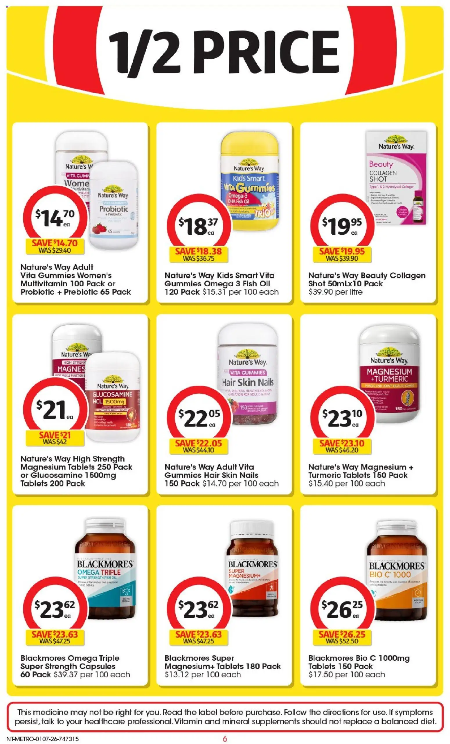 Coles catalogue - valid from 01/07/2026 | Page: 6 | Products: Oil, Fish oil, Multivitamin, Tablets