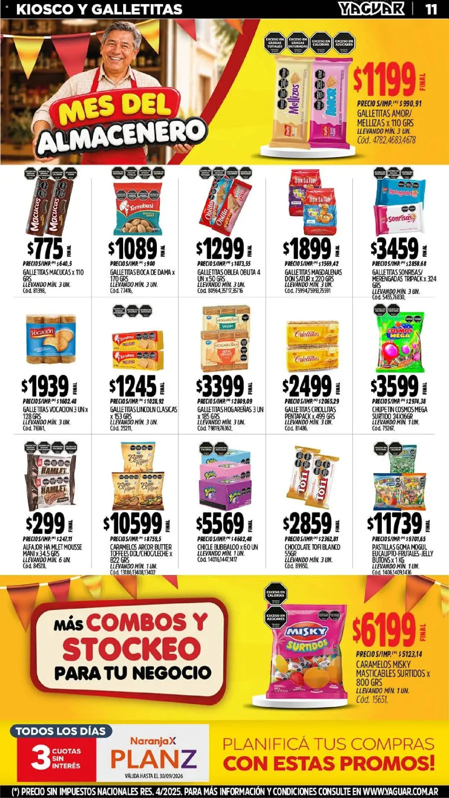 Yaguar - Oferta Semanal Chaco │ válido desde el 28/09/2026 | Página: 11 | Productos: Mani, Mousse, Chocolate, Alfajor