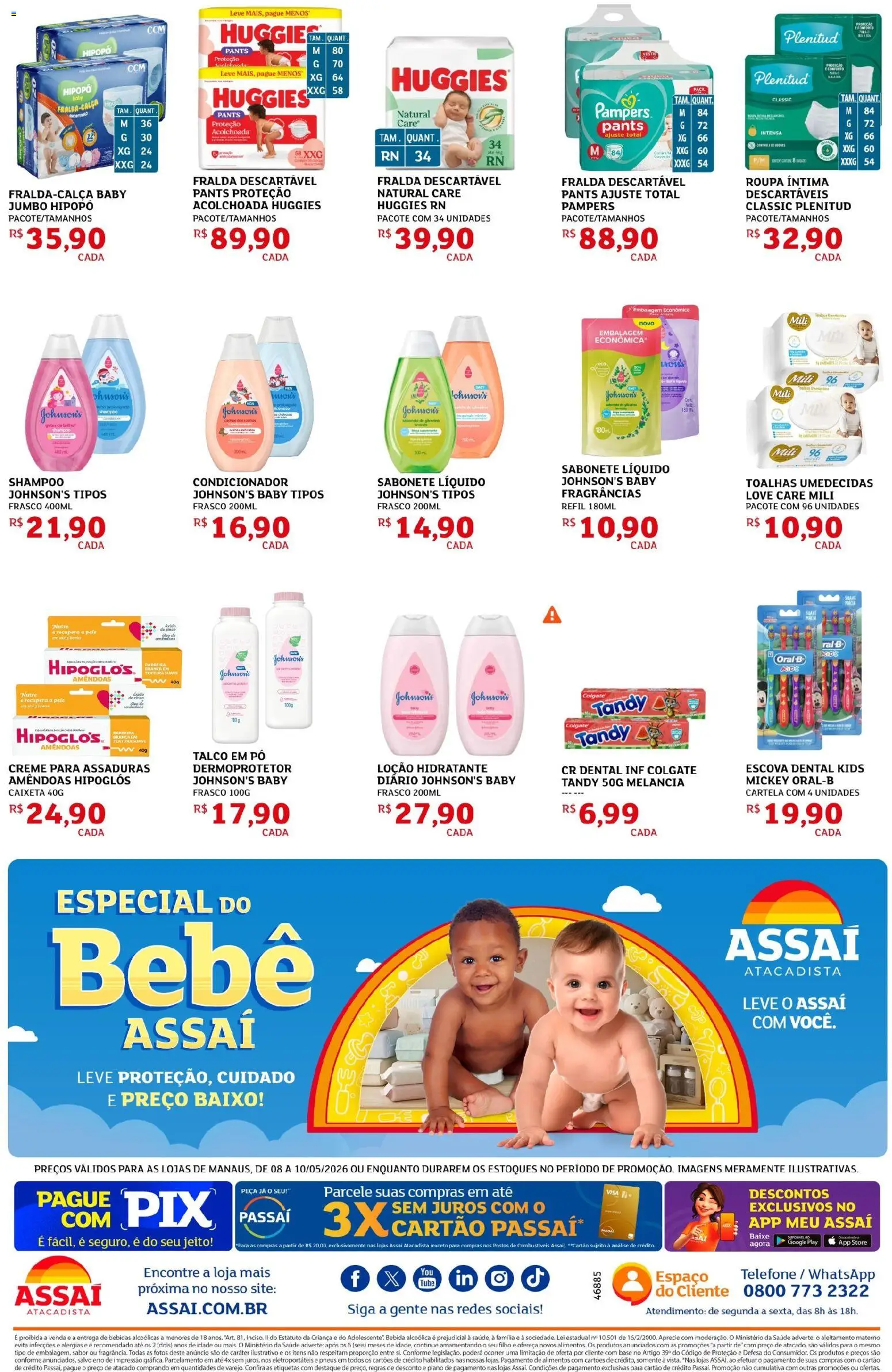 Assaí Atacadista Folheto - válido de 08.05.2026 | Página: 4 | Produtos: Pneus, Baixo, Amêndoas, Sabonete líquido