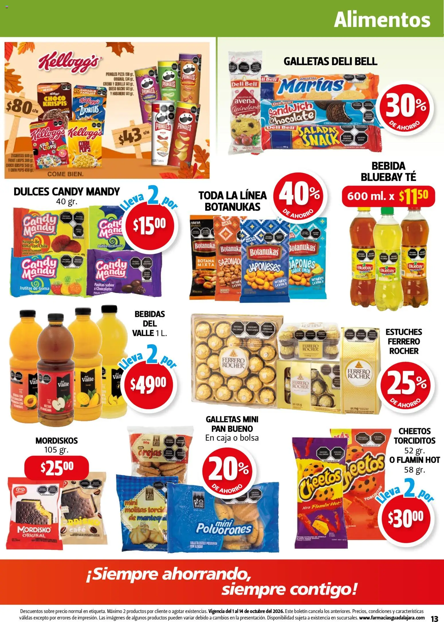 Nuevas ofertas de Farmacia Guadalajara válidas en toda la República Mexicana desde el 01/10/2026. ¡Encuentra las mejores ofertas en Farmacia Guadalajara catálogo! | Página: 13 | Productos: Pan, Galletas, Alimentos, Caja