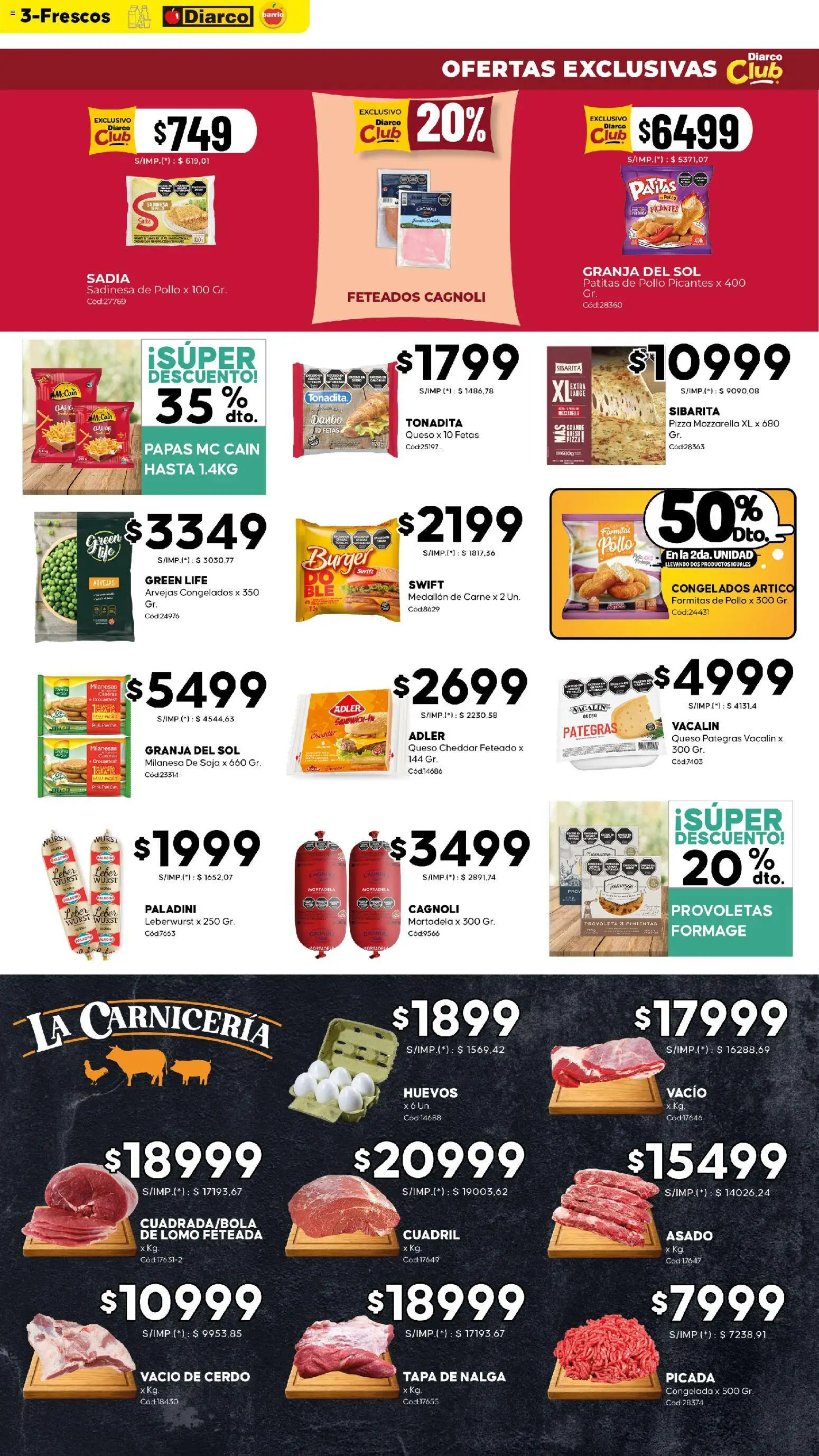 Diarco - Ofertas Diarco Barrio │ válido desde el 06/07/2026 | Página: 3 | Productos: Pollo, Arvejas, Huevos, Pizza