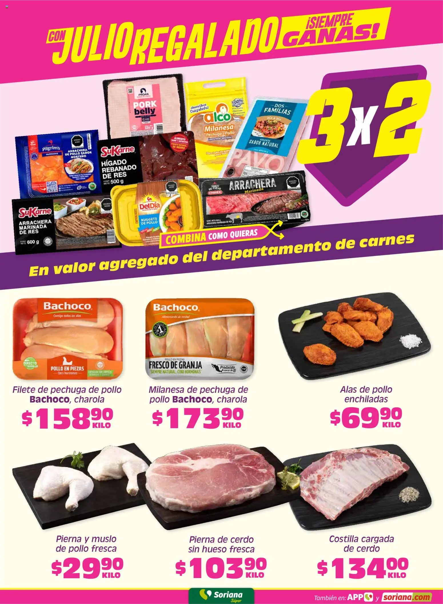 Nuevas ofertas de Soriana válidas en toda la República Mexicana desde el 19.06.2026. ¡Encuentra las mejores ofertas en Soriana Fin de Semana Súper: Ags, Nay, Jal, Qro, Col, Mich, Gto, Hgo, Tlax, Mor, Pue, Gro, Oax, Edo. de Mex, Valle de México, Za! | Página: 3