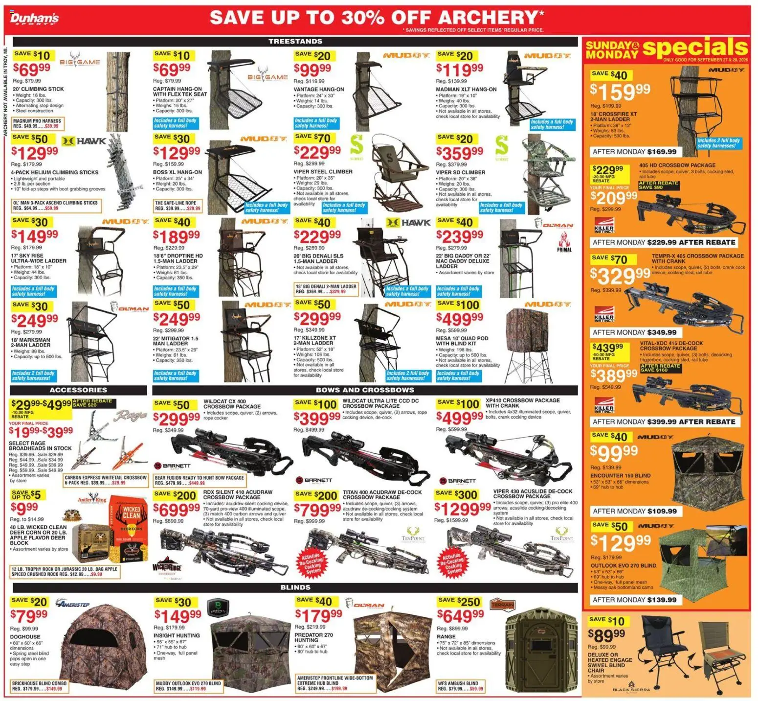 Dunham's Sports Weekly Ad - valid from 09/26/2026 | Page: 3 | Products: Corn, Bow, Hub, Archery