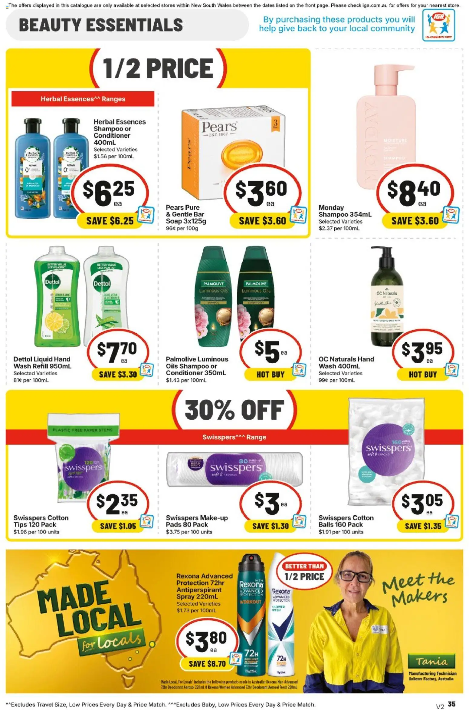 IGA catalogue - valid from 10.06.2026 | Page: 34 | Products: Shampoo, Soap, Deodorant, Cotton tips